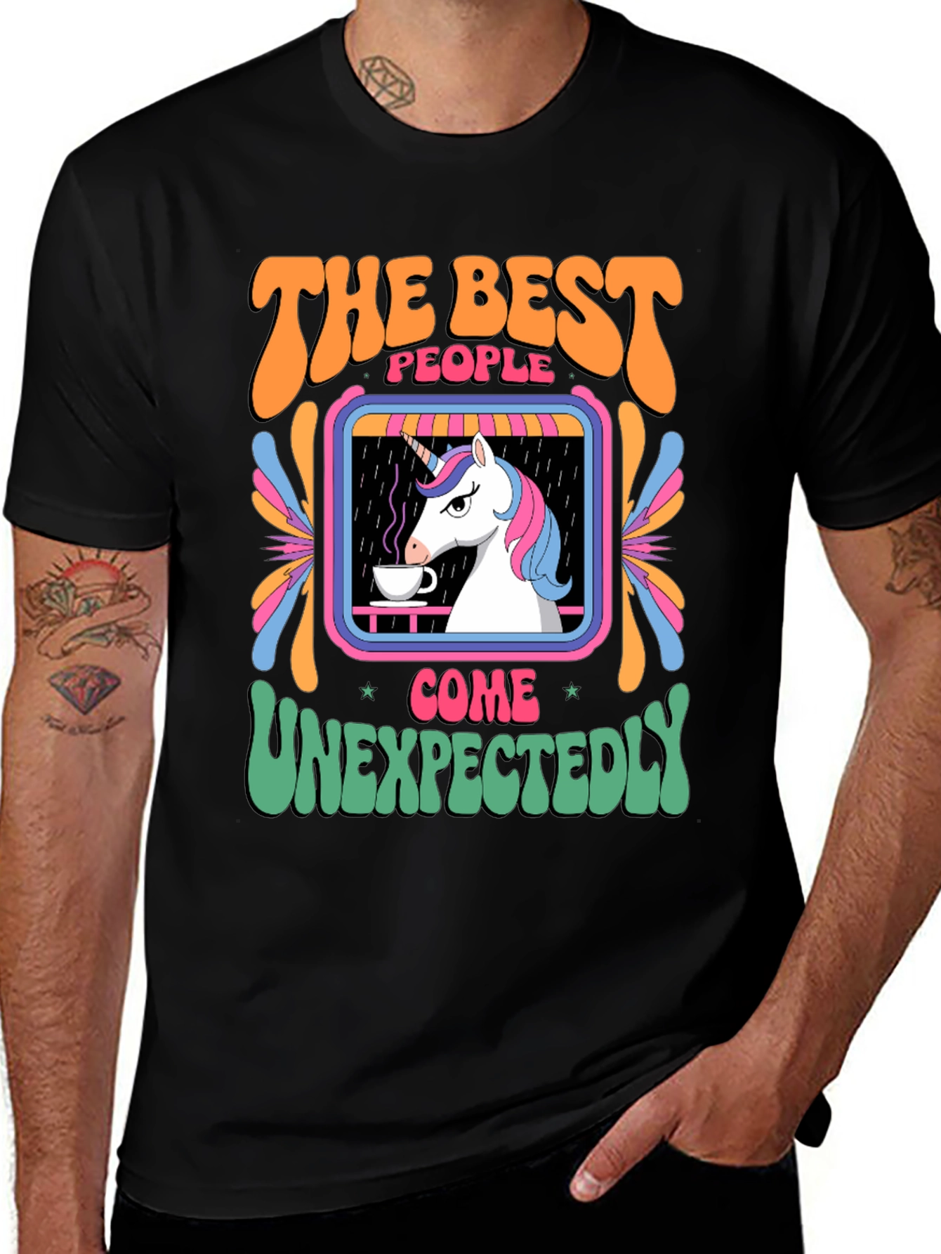 Variant 4 of Unicorn Coffee T-Shirt - Best People Come Unexpectedly