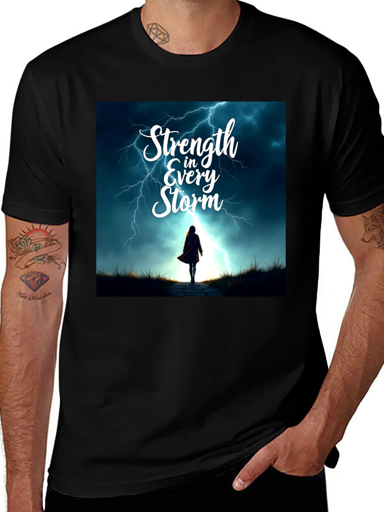 Variant 4 of Strength in Every Storm Black T-Shirt