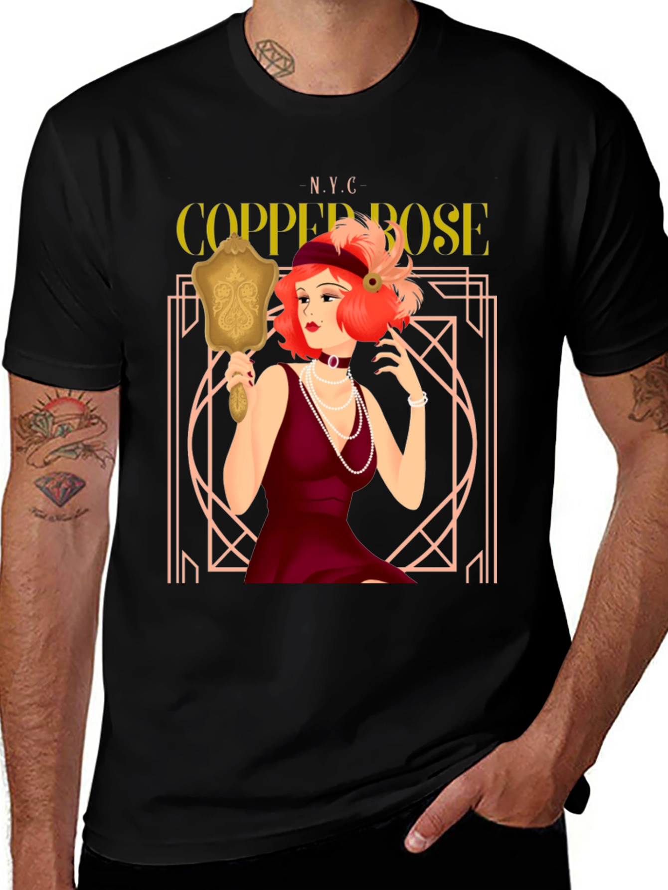 Variant 6 of Copper Rose NYC Flapper Graphic T-Shirt