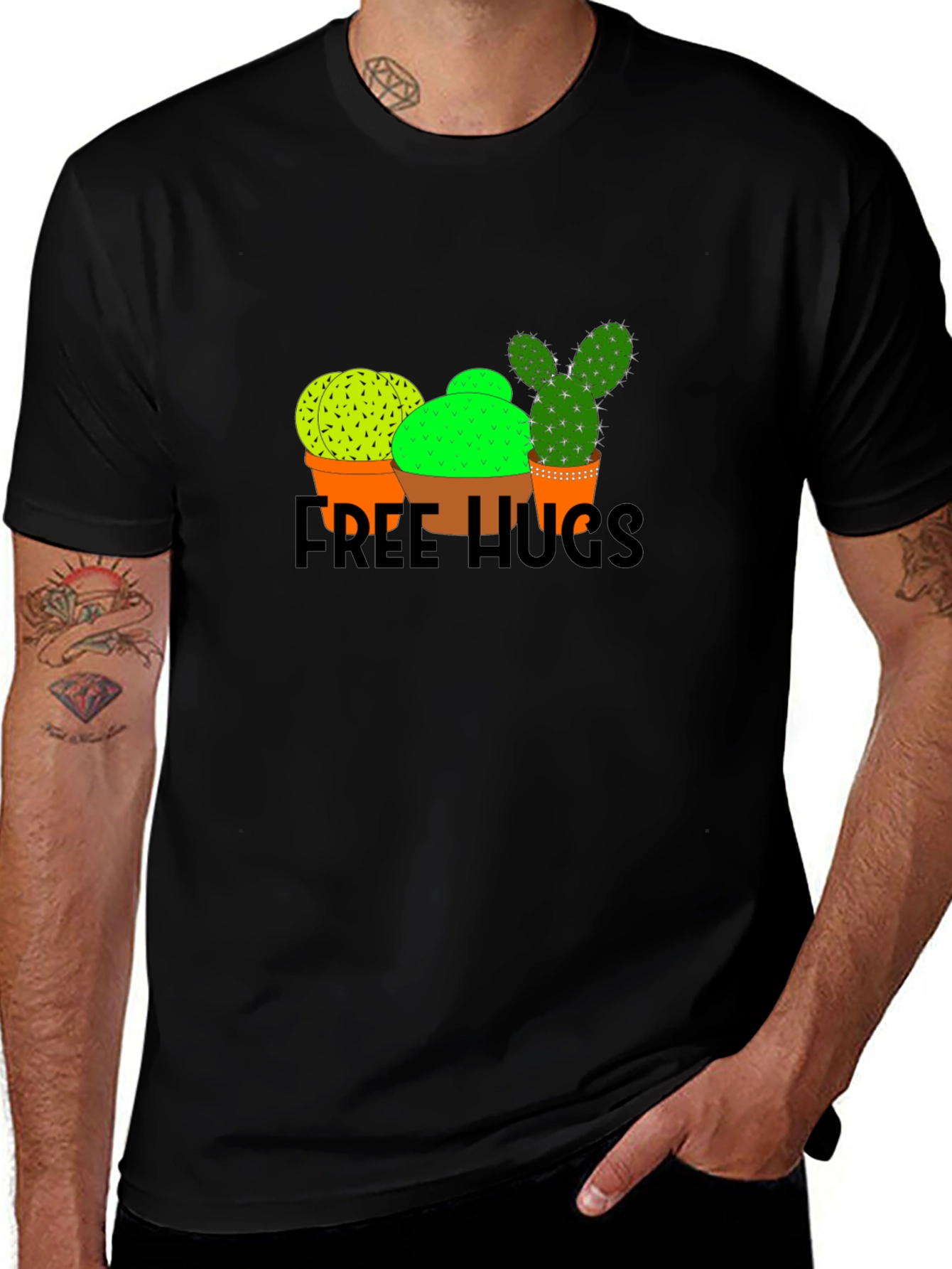 Variant 8 of Cactus "Free Hugs" Graphic T-Shirt