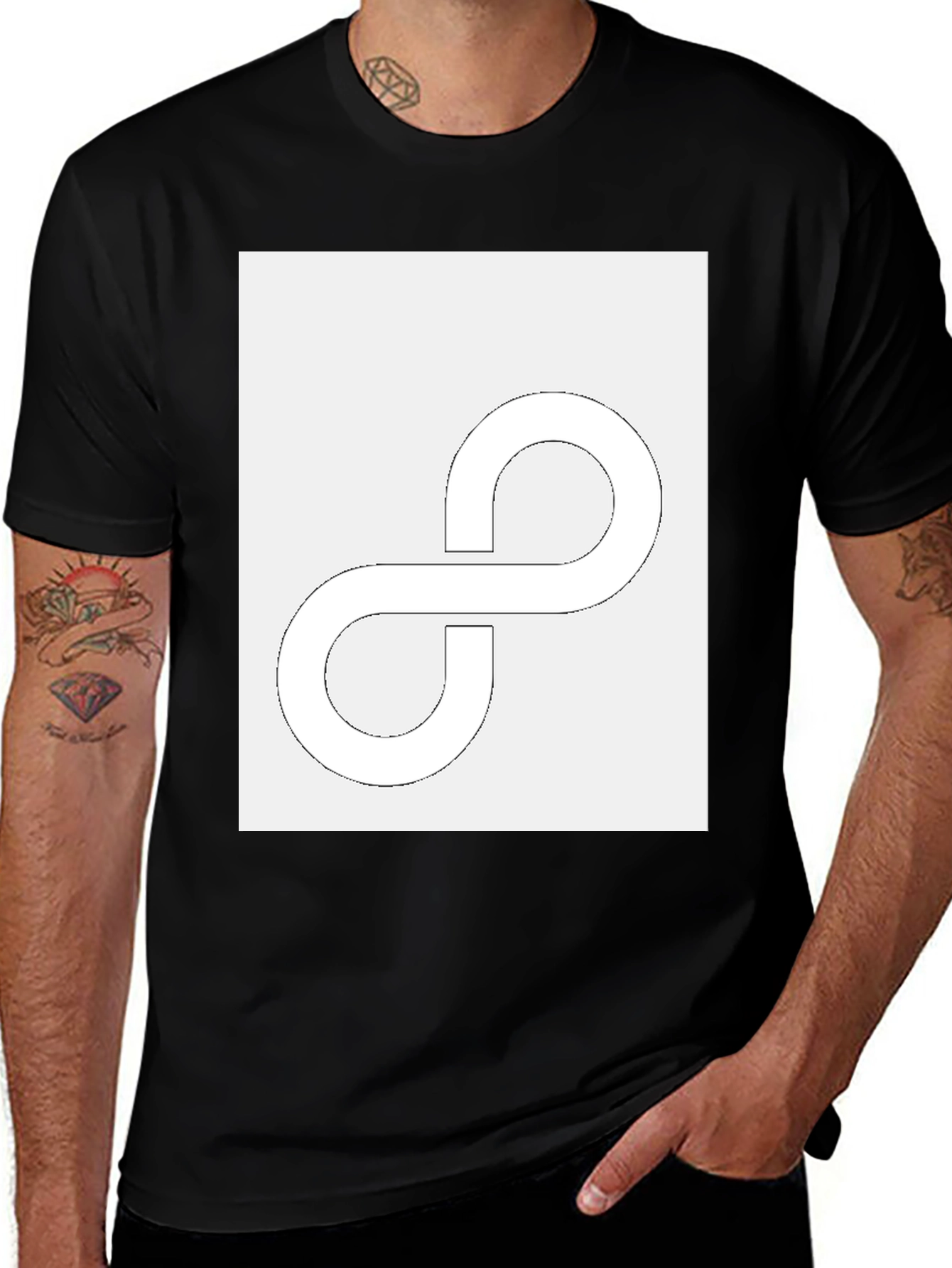 Variant 3 of Infinity Loop Graphic Tee - Modern Casual Black T-Shirt