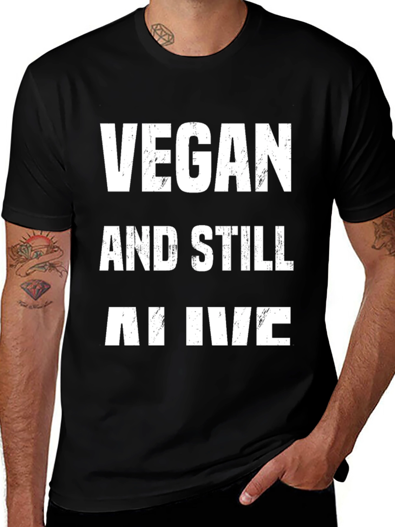 Variant 30 of Vegan And Still Alive Funny Graphic Tee