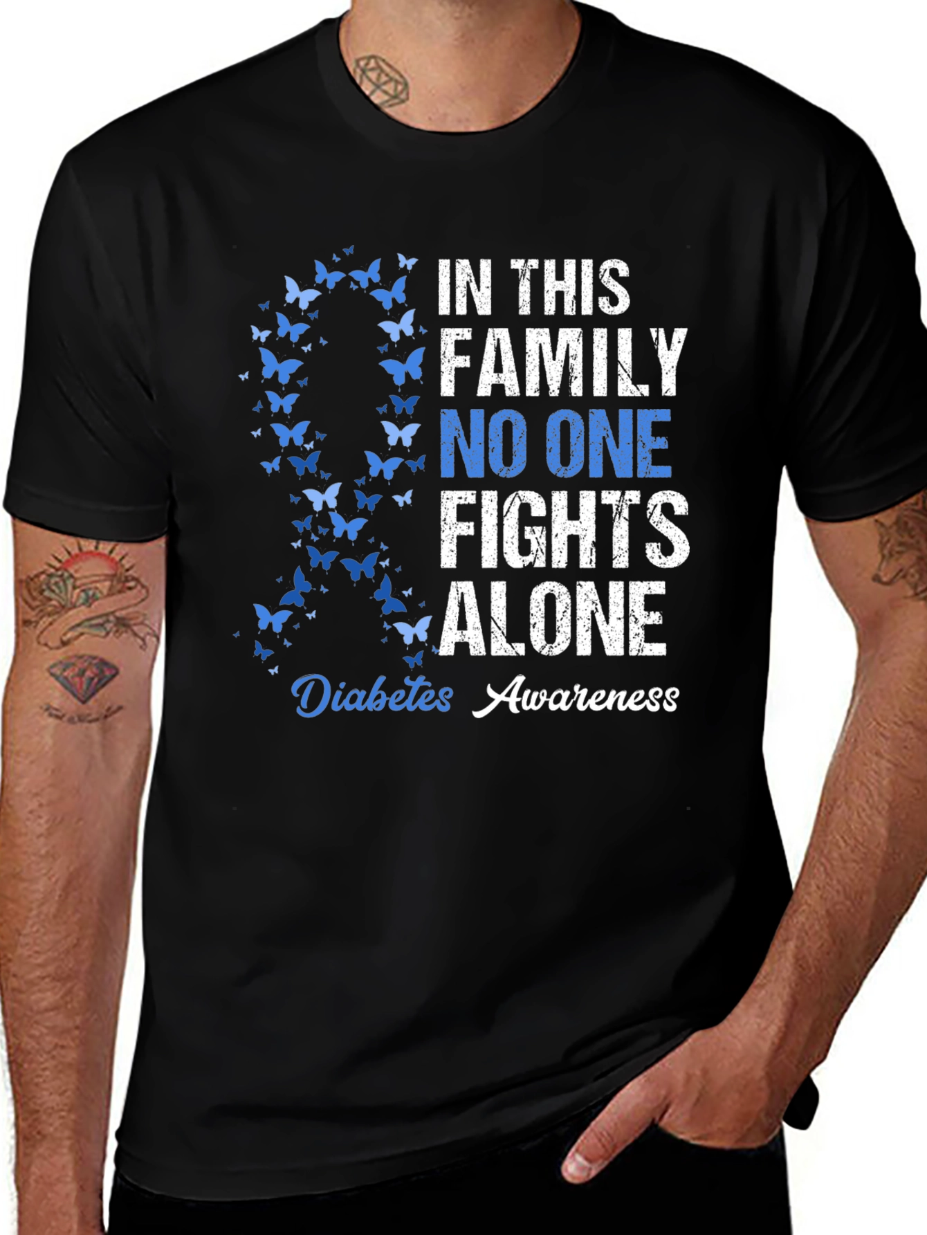 Variant 7 of Diabetes Awareness Butterfly T-Shirt
