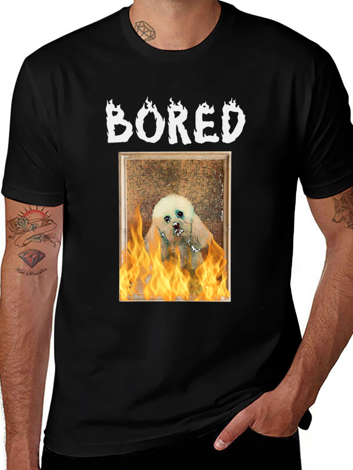 Variant 16 of Bored Dog On Fire Graphic T-Shirt