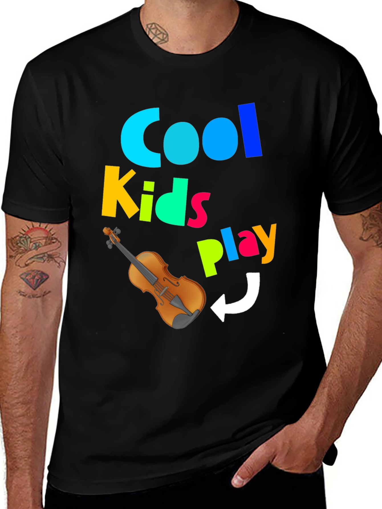 Variant 15 of Cool Kids Play Violin T-Shirt - Fun Musical Tee