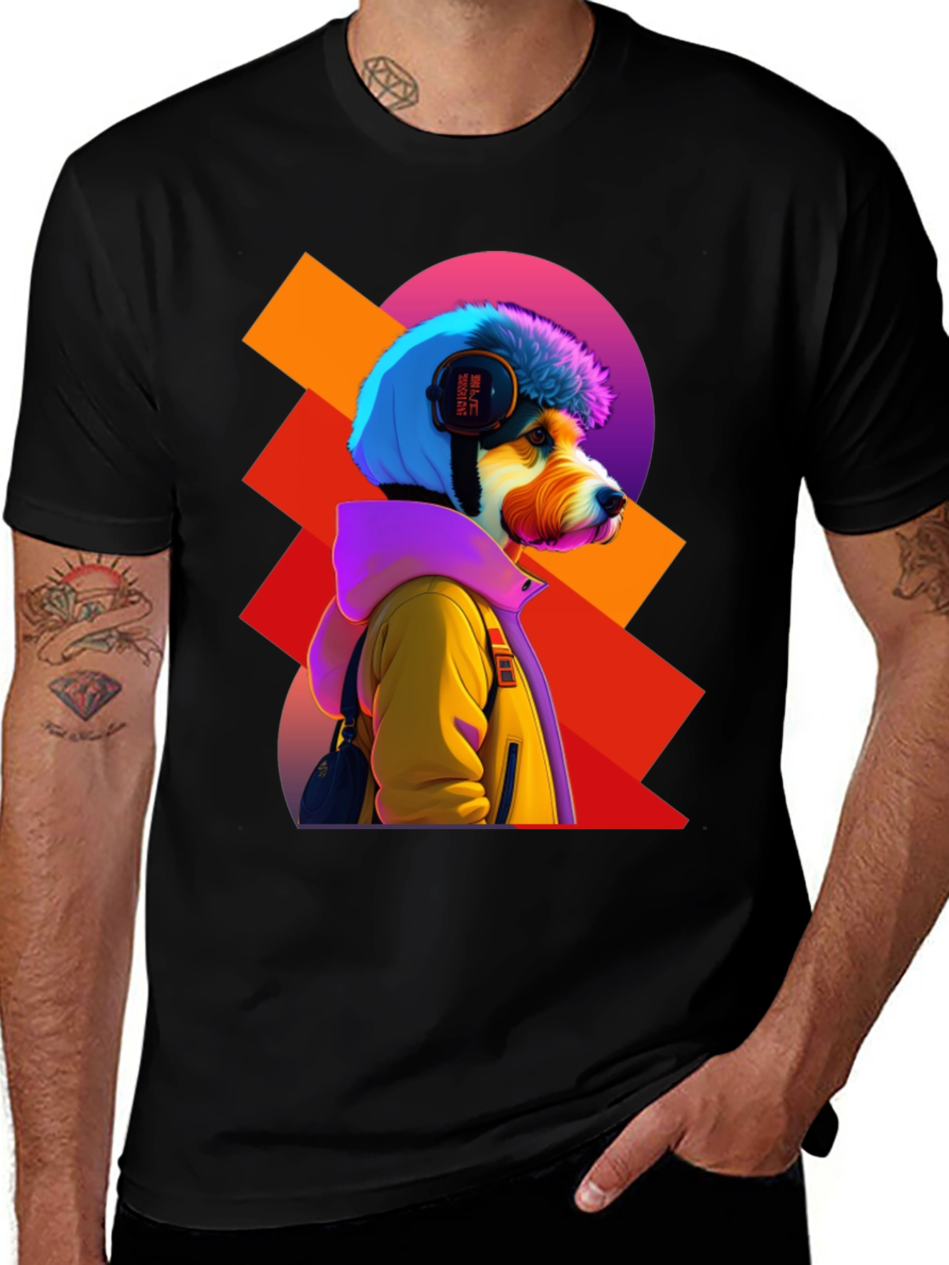 Variant 25 of Cool Dog Tee: Retro Graphic Print