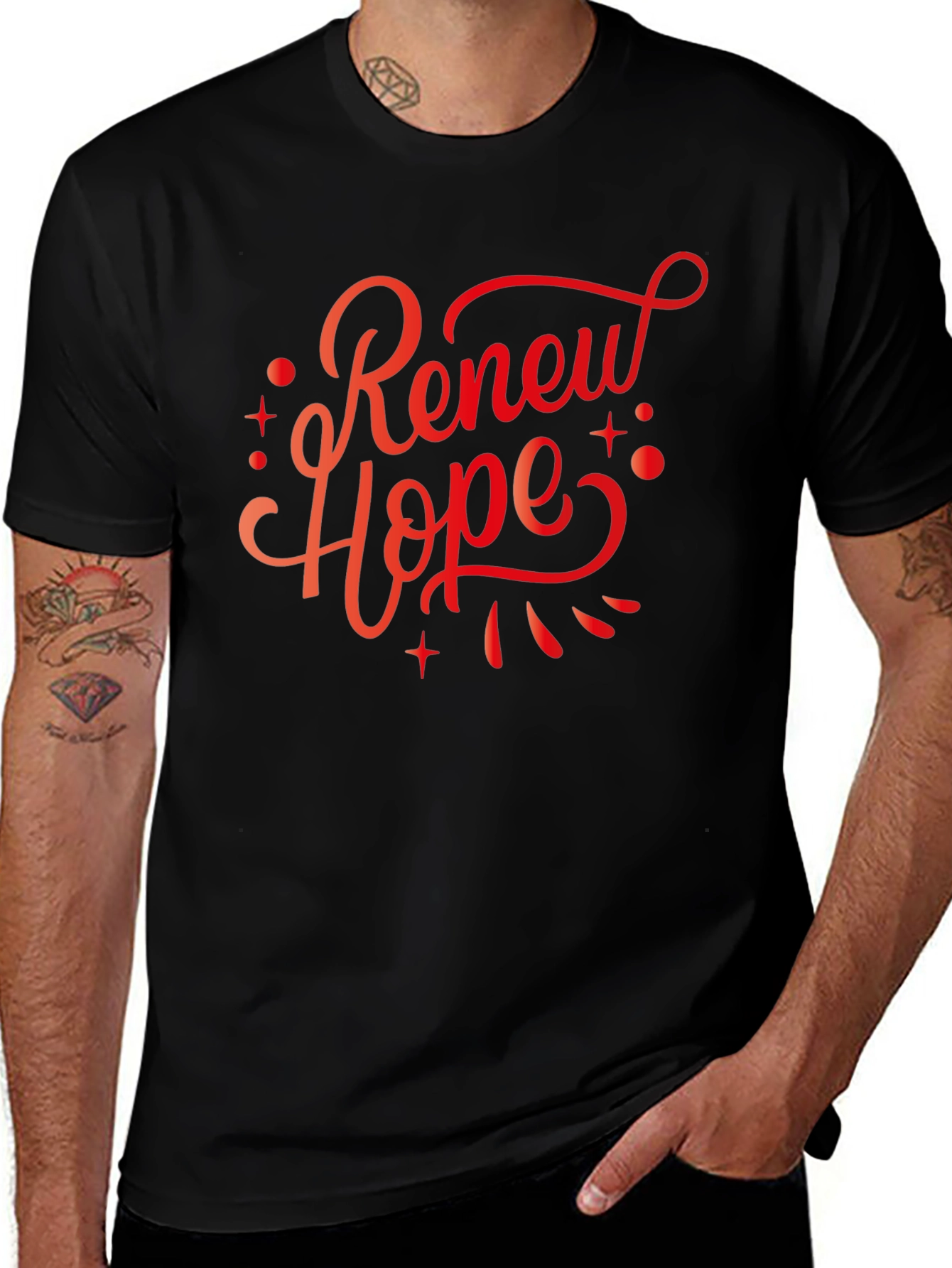 Variant 2 of Renew Hope Black Graphic Tee