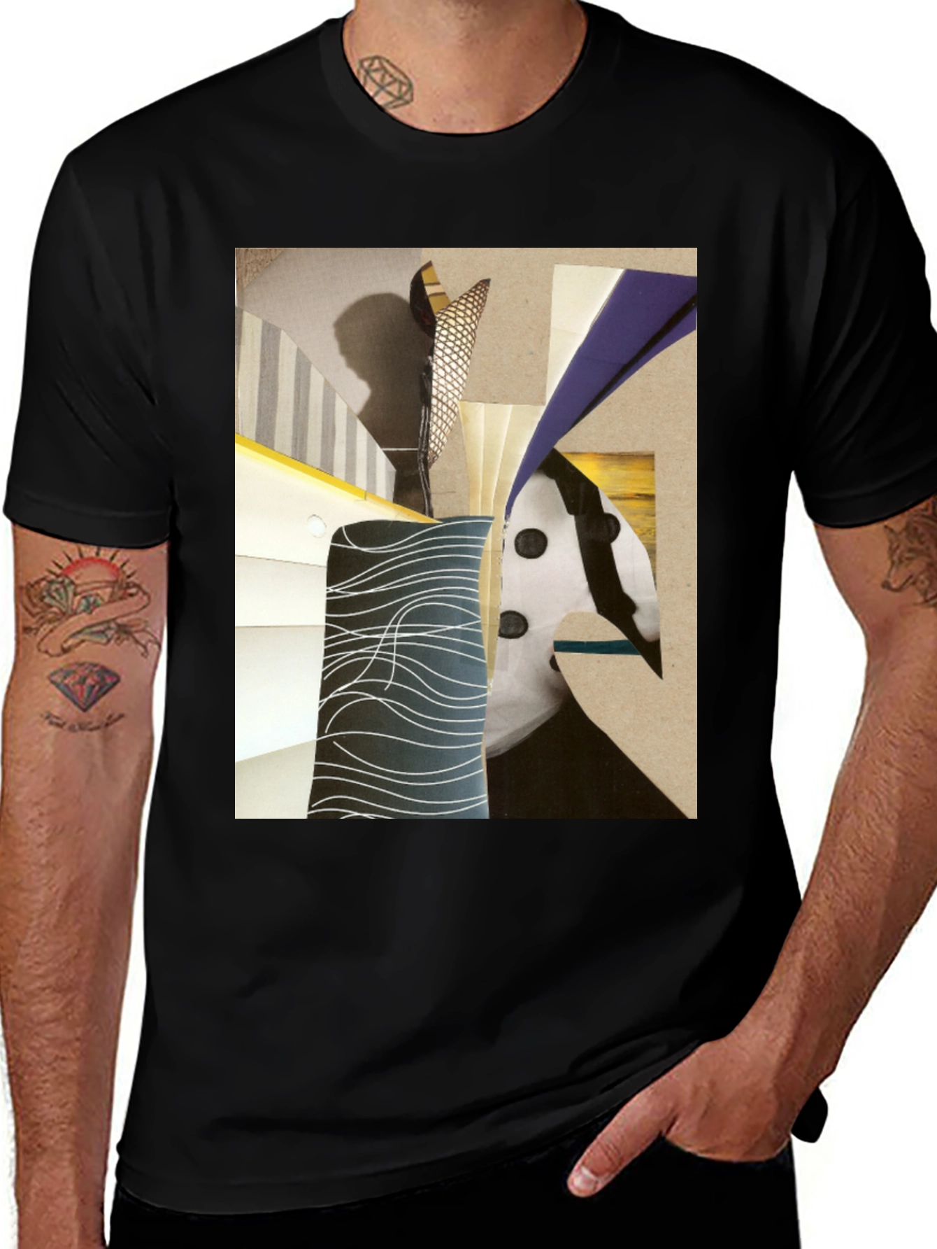 Variant 24 of Abstract Art Graphic Tee - Stylish Black T-Shirt
