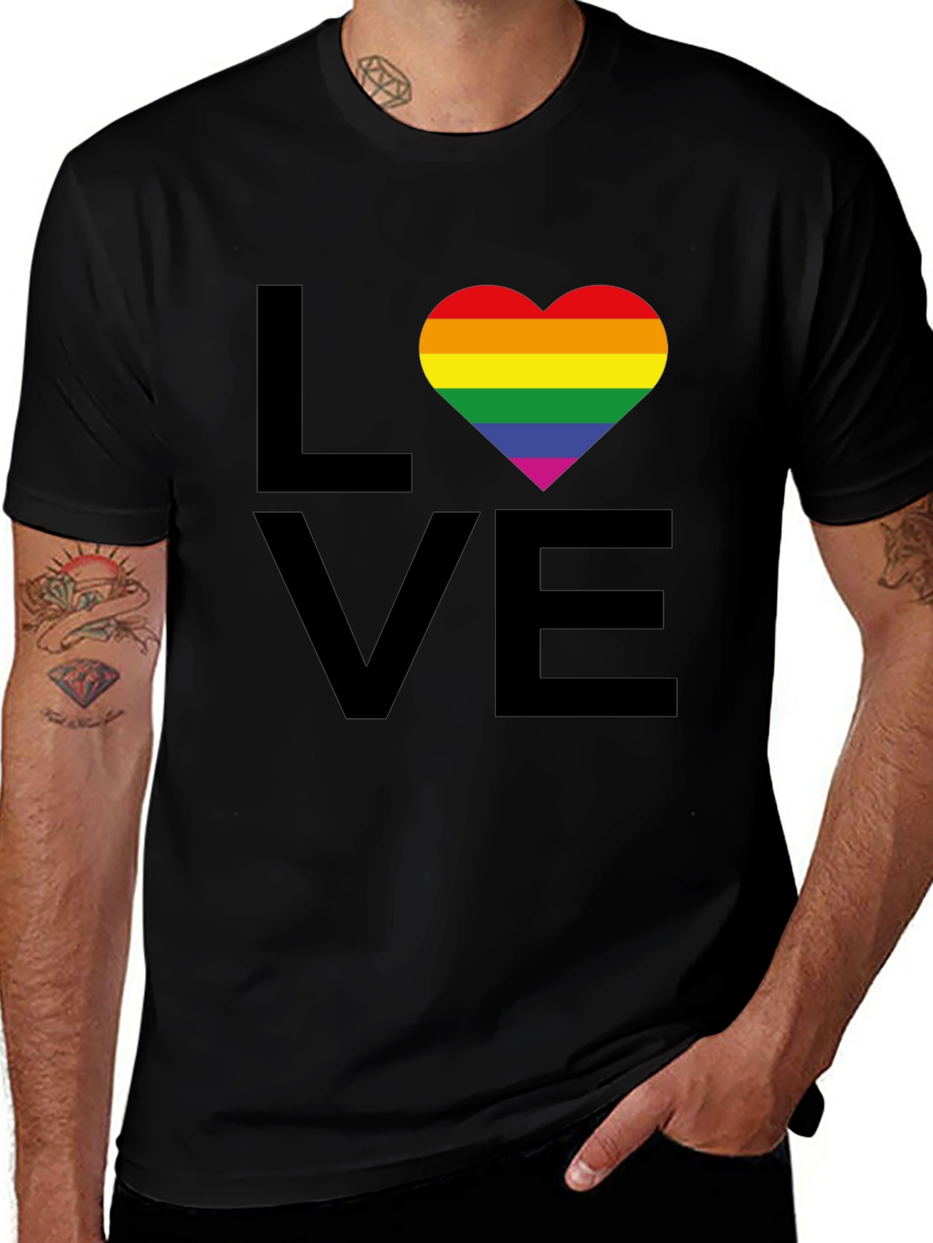 Variant 20 of Love Wins T-Shirt - Rainbow Heart Pride Tee