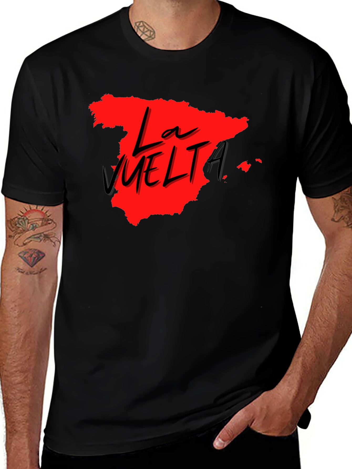 Variant 18 of La Vuelta Cycling Tour T-Shirt - Spain Map Graphic Tee