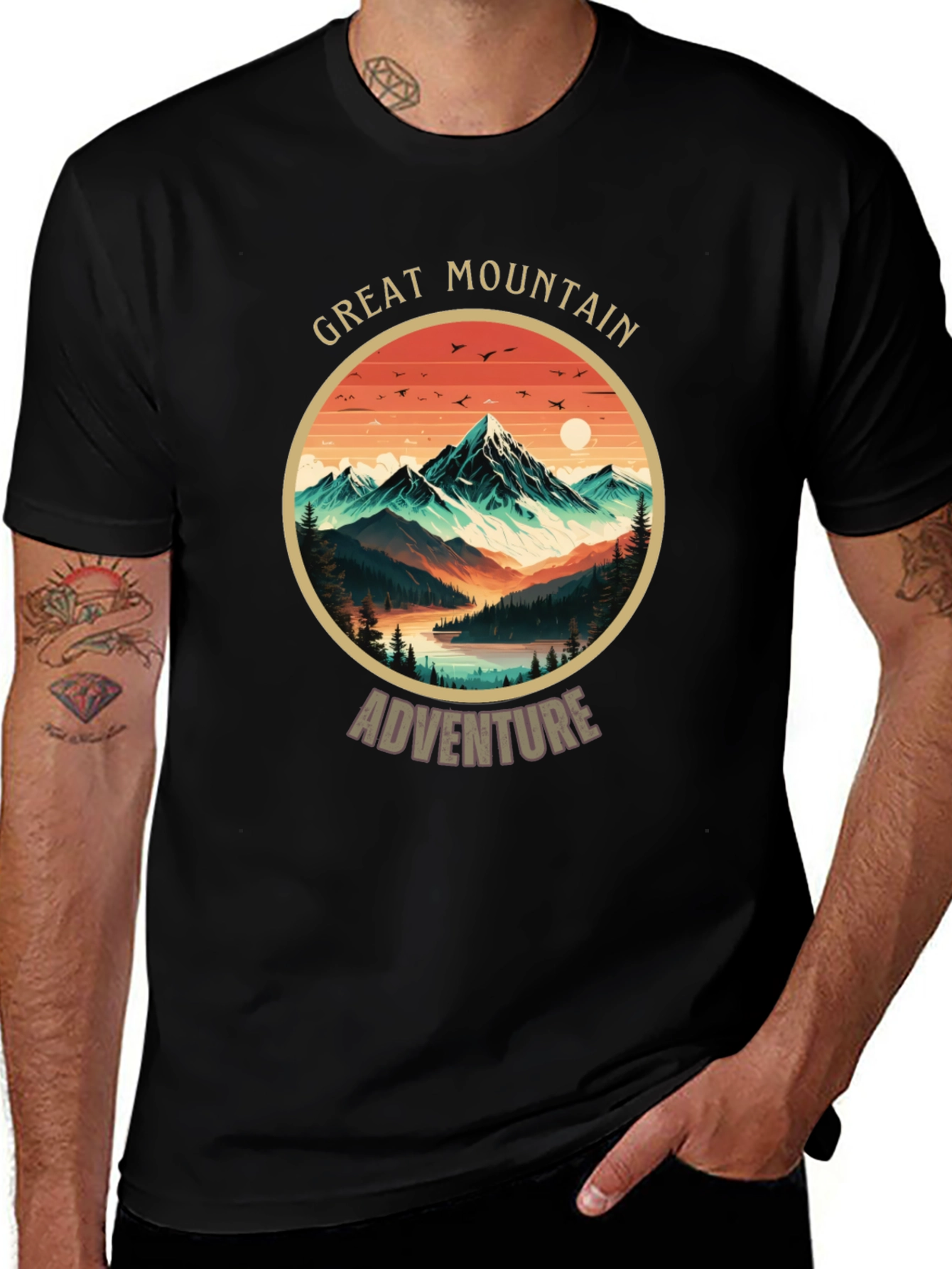 Variant 23 of Great Mountain Adventure T-Shirt - Nature Graphic Tee