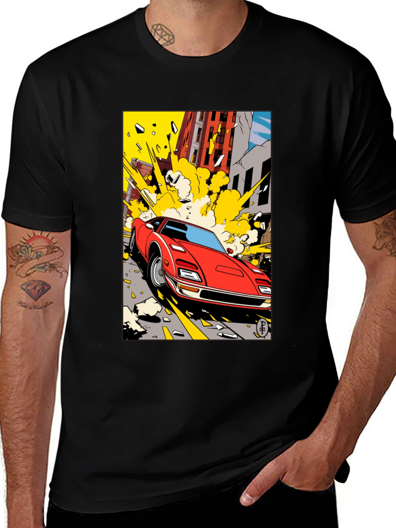 Variant 25 of Exploding Car Graphic Tee