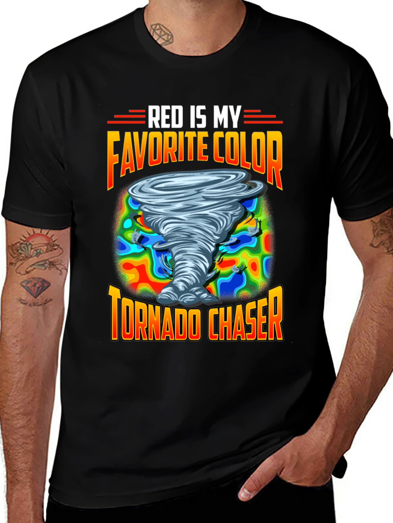 Variant 15 of Red is My Favorite Color Tornado Chaser T-Shirt