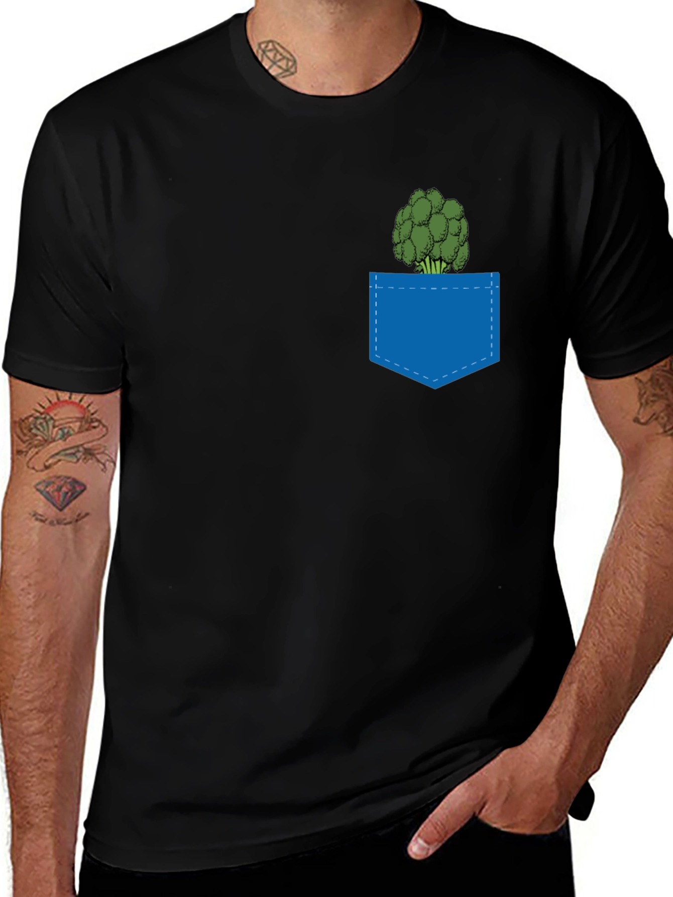 Variant 24 of Broccoli Pocket T-Shirt - Quirky Graphic Tee