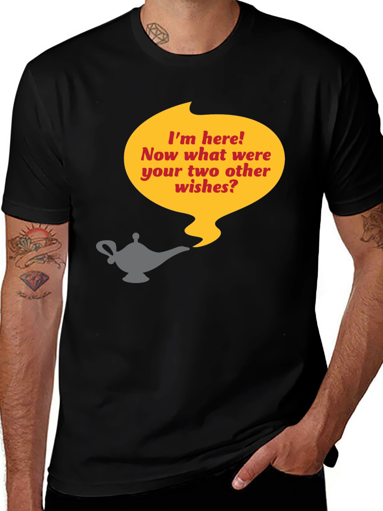 Variant 22 of Genie Lamp T-Shirt - Three Wishes Humor Tee