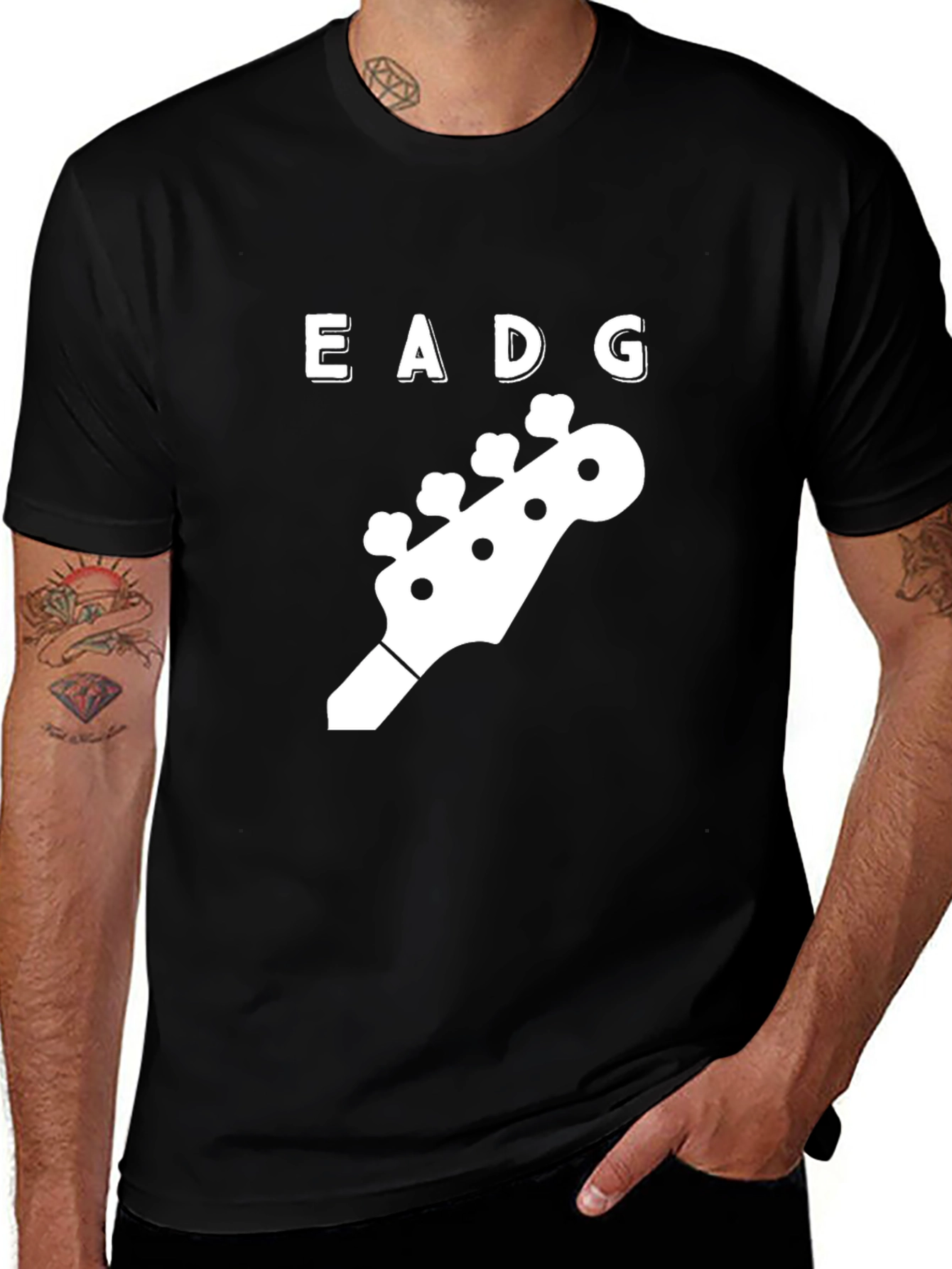 Variant 30 of Bass Guitar T-Shirt - EADG Tuning Design