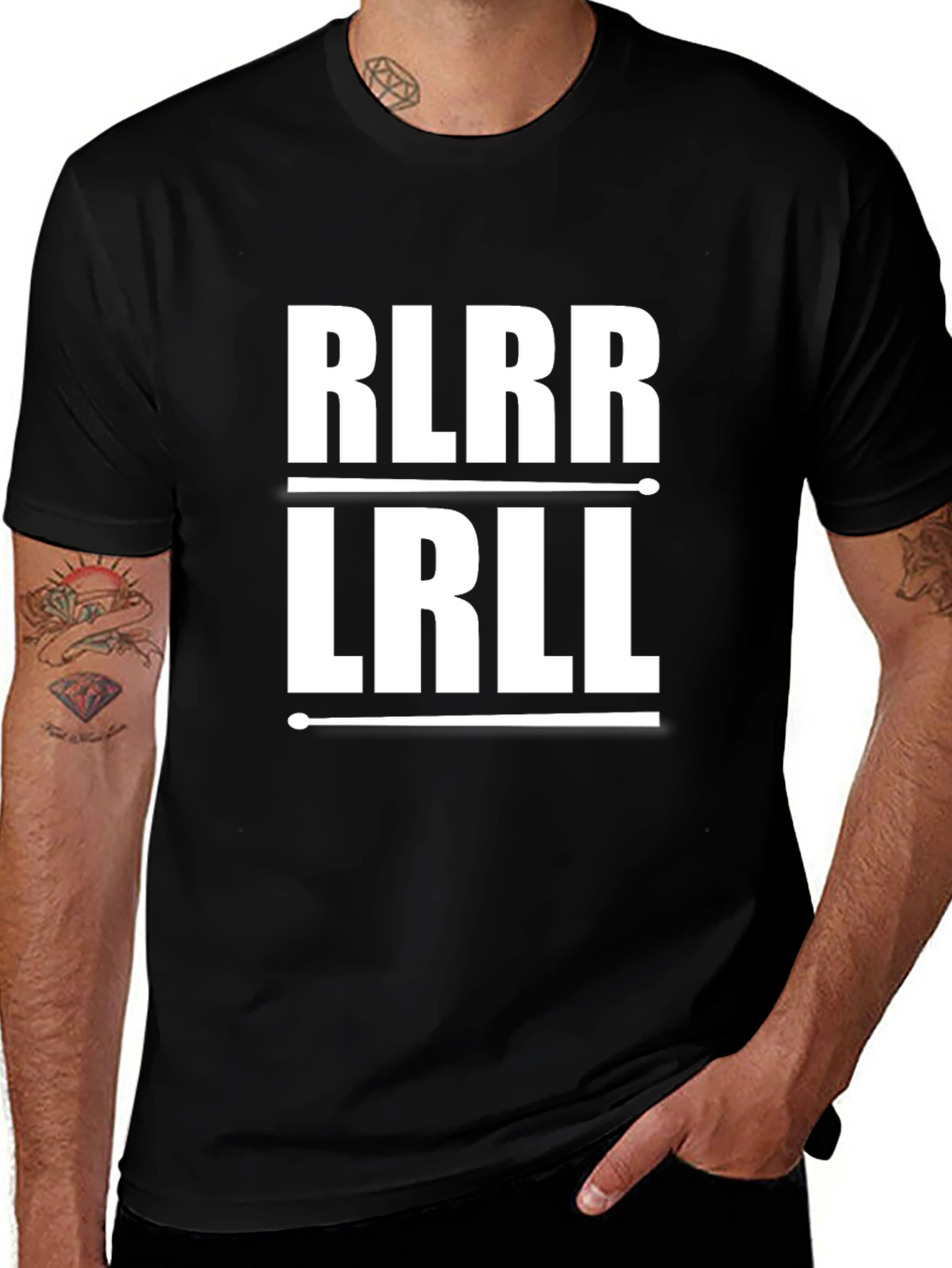 Variant 20 of Drummer Rhythm T-Shirt: RLRR LRLL