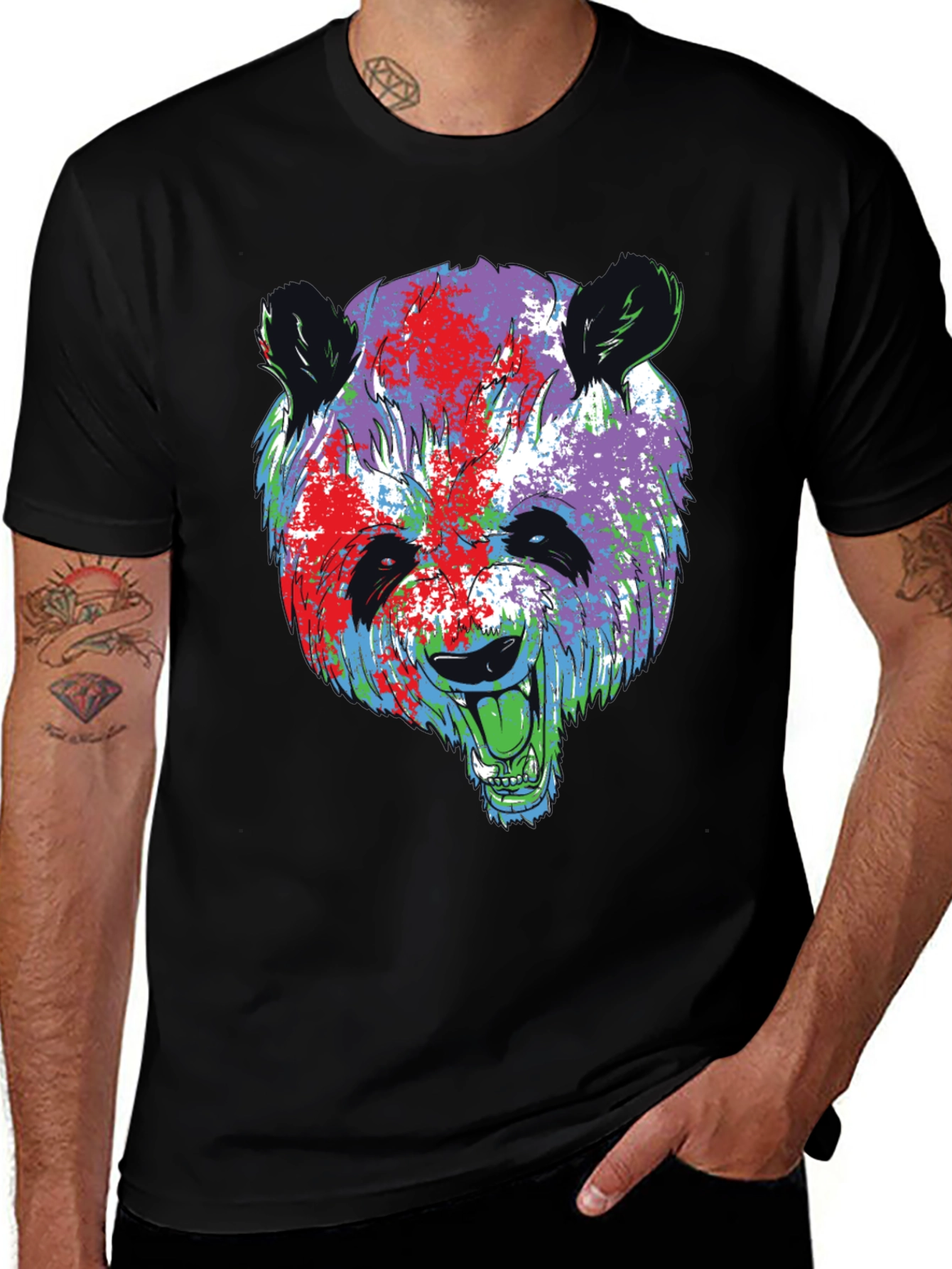 Variant 15 of Colorful Panda Graphic Print Tee