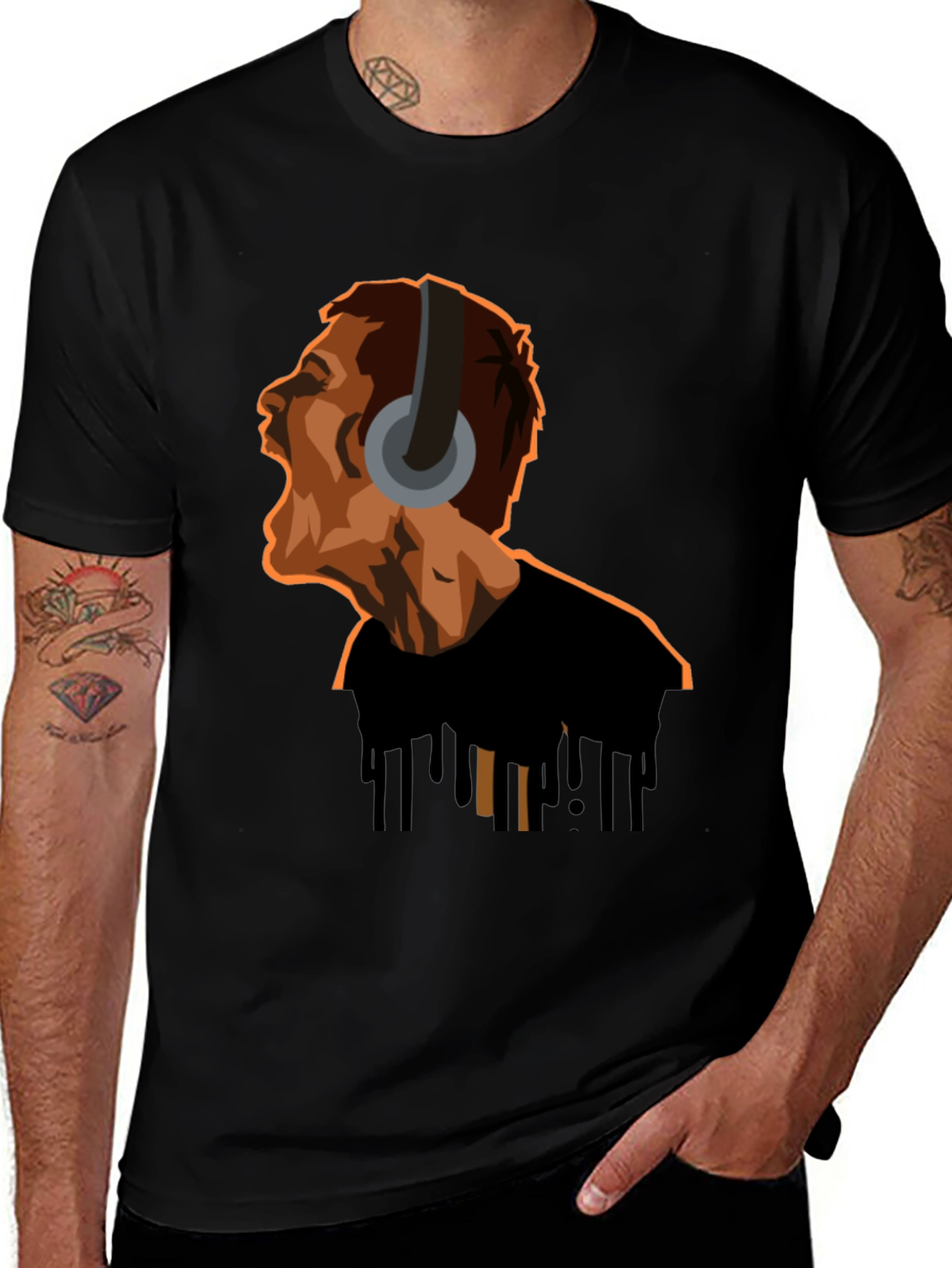 Variant 28 of Screaming Man Headphones Graphic Tee