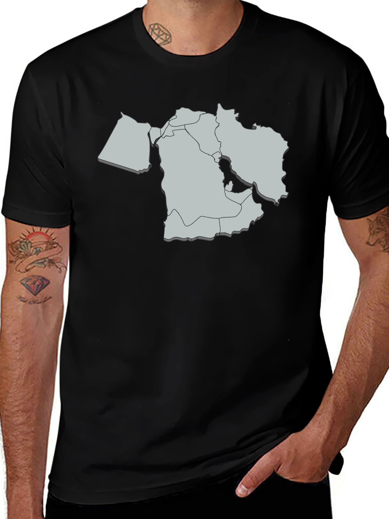 Middle East Map Graphic T-Shirt