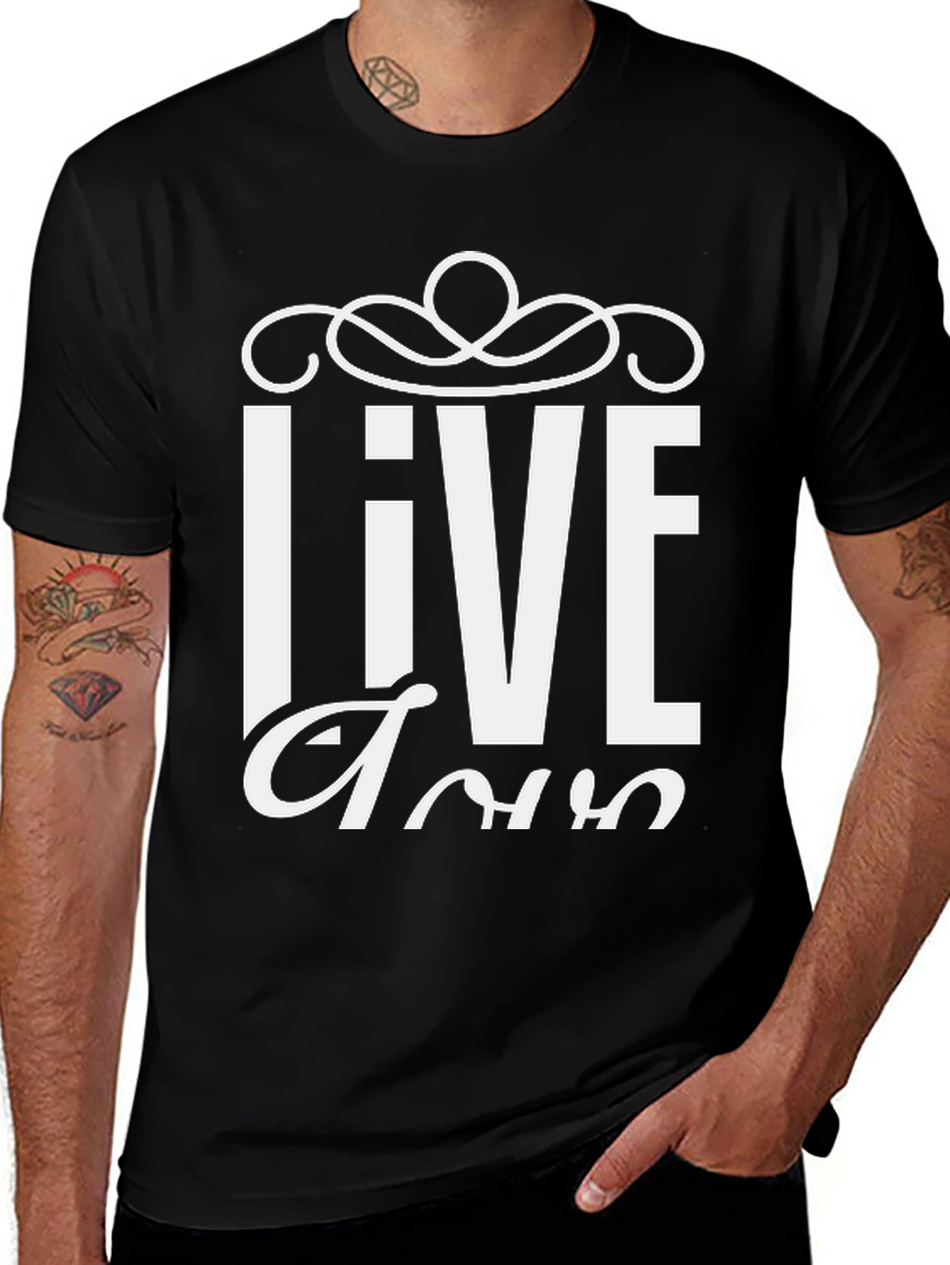 Variant 15 of Live Tour Graphic T-Shirt - Black Cotton Blend