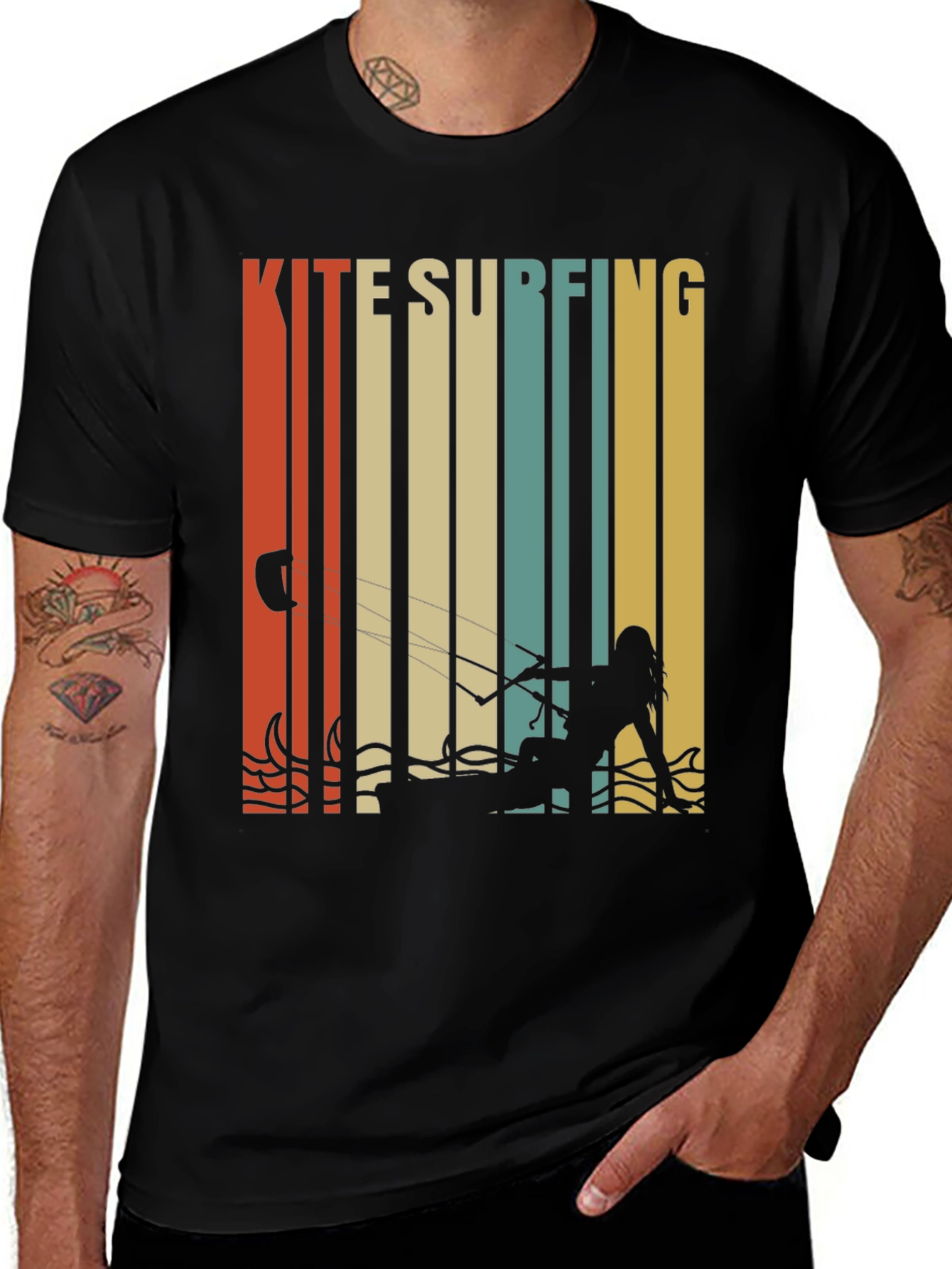 Variant 27 of Kitesurfing Retro Style Graphic T-Shirt