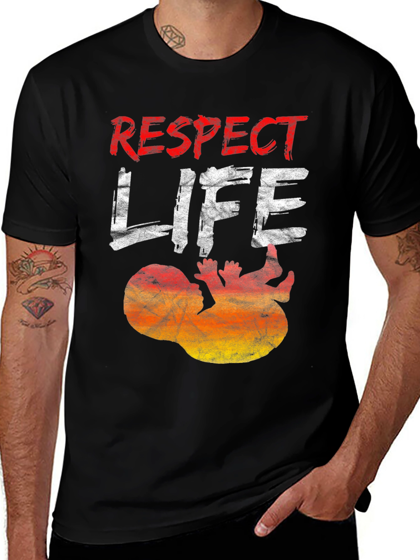 Variant 5 of Respect Life Pro-Life Graphic Tee