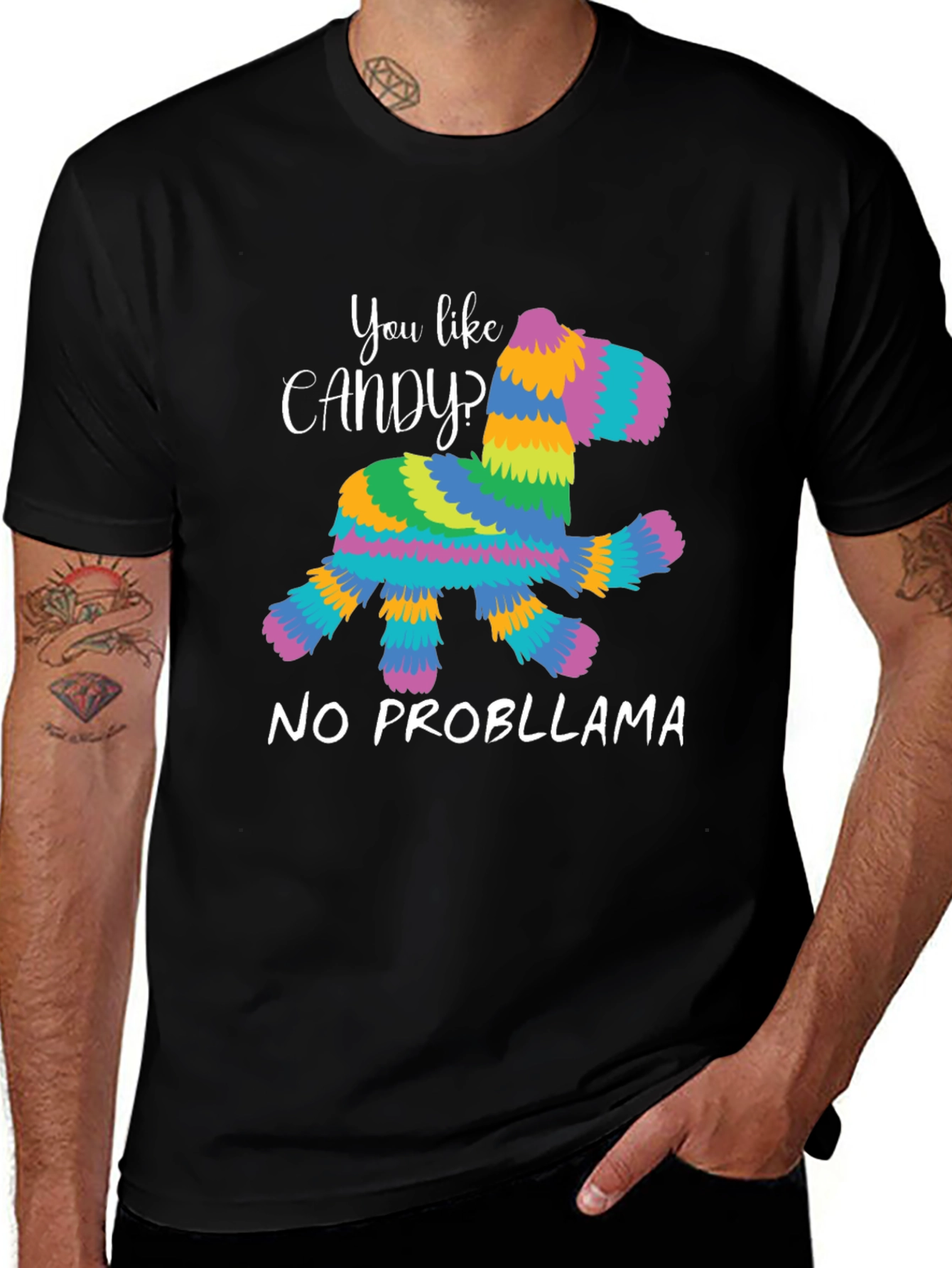 Variant 4 of Candy Llama Humor Tee