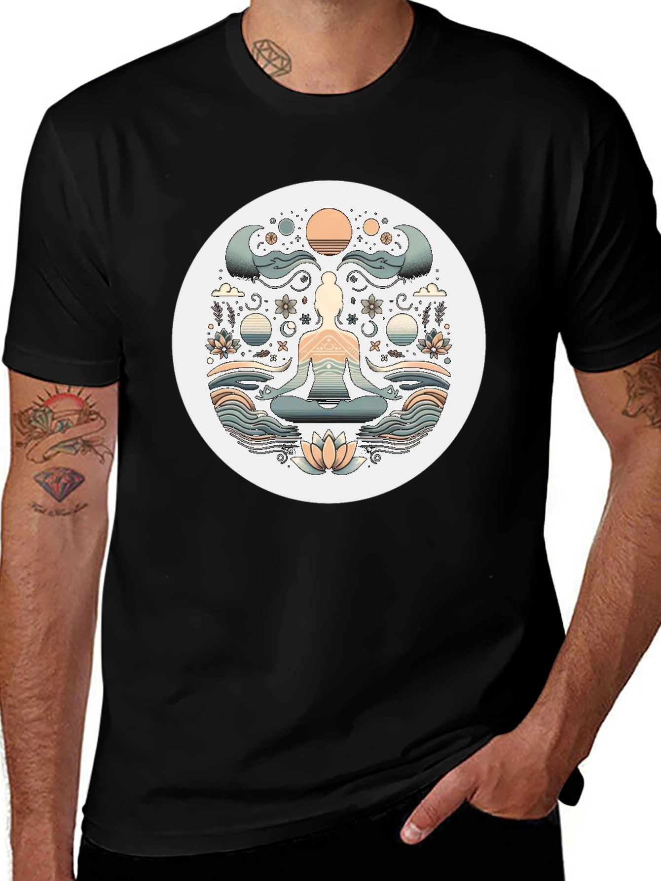 Variant 22 of Meditative Lotus T-Shirt