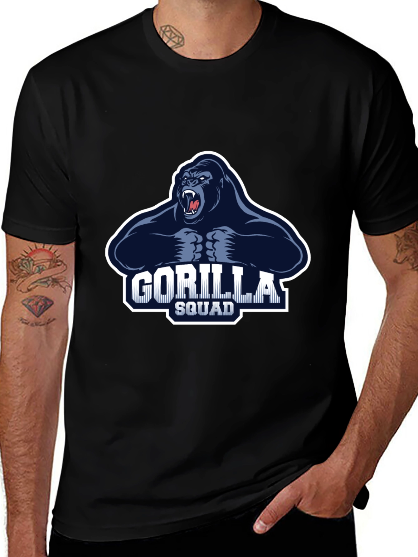 Variant 25 of Gorilla Squad Graphic Black T-Shirt