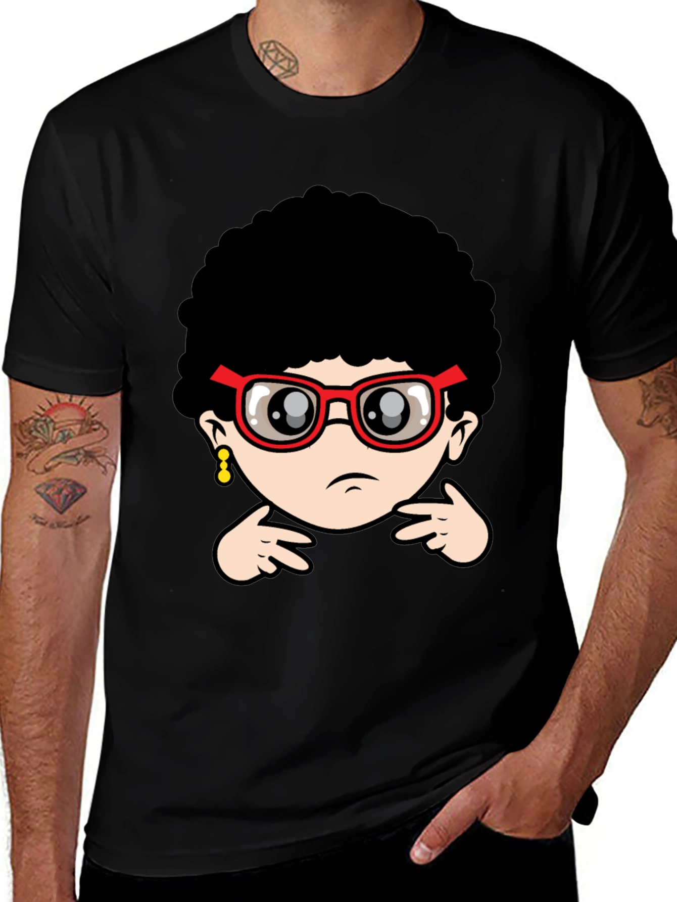 Variant 9 of Fun Cartoon Afro Haired Woman's Tee
