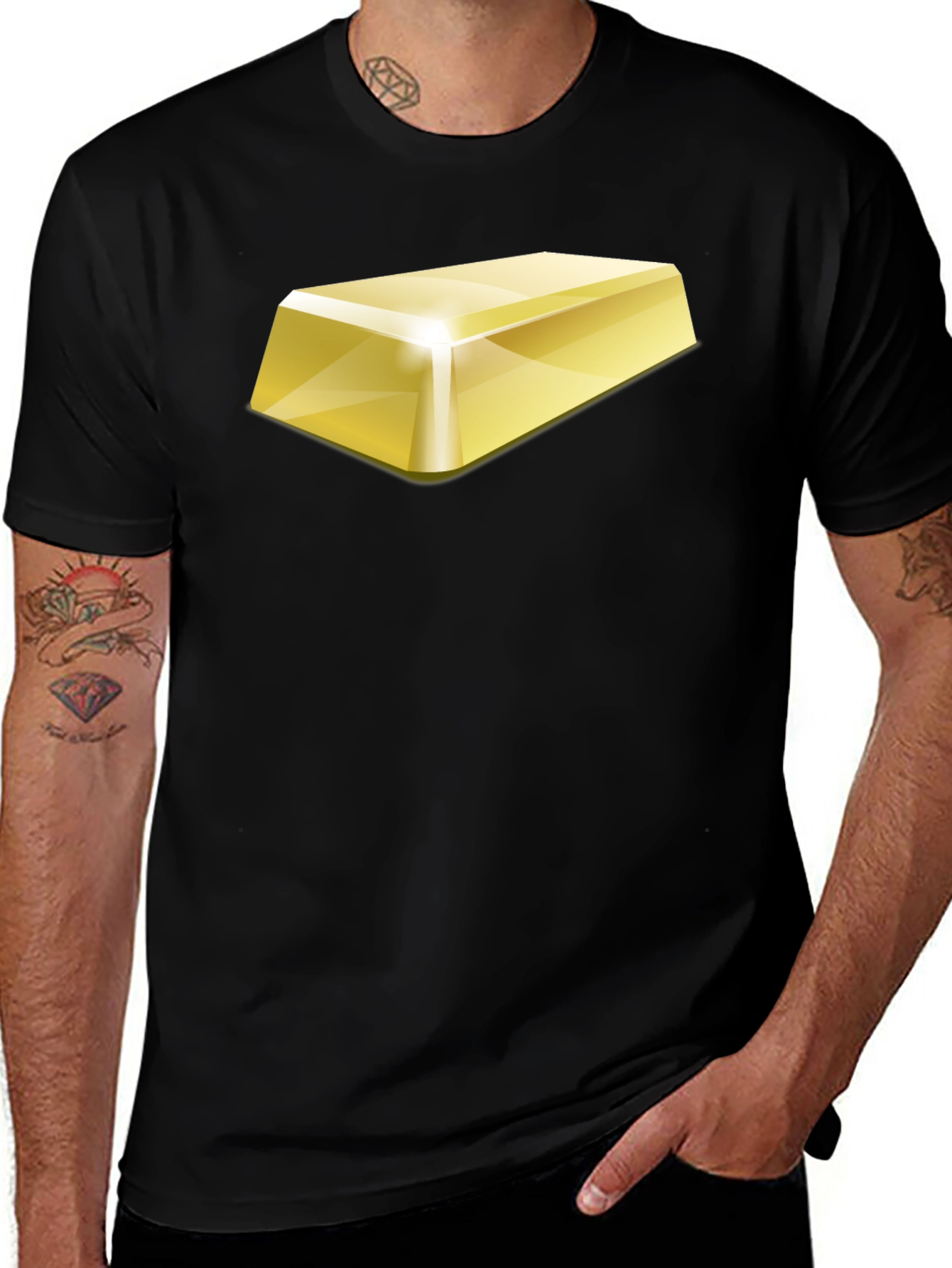 Variant 7 of Gold Bar Graphic T-Shirt - Bold & Stylish