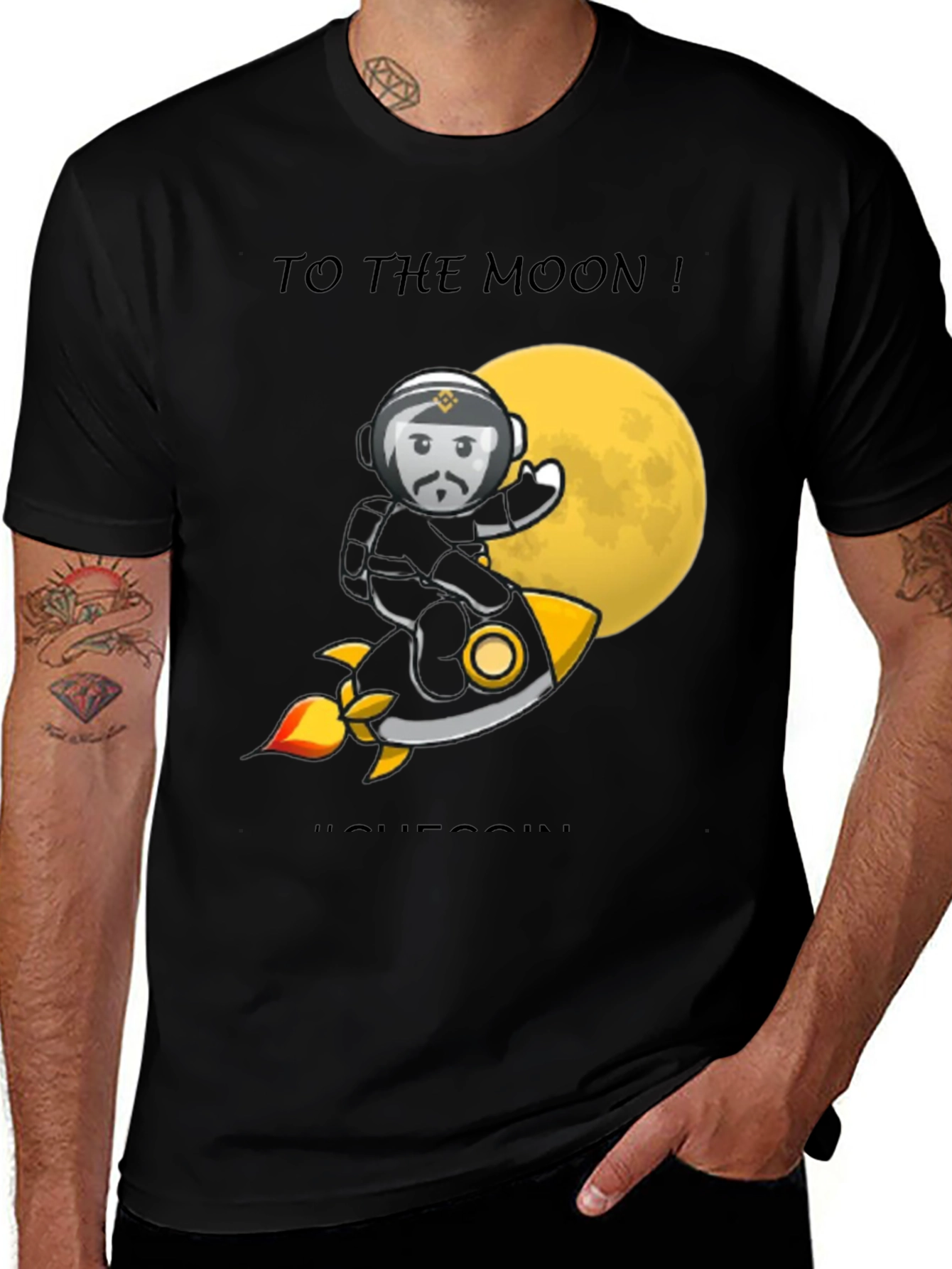 Black To the Moon T-Shirt | Crypto Tee | Black main image