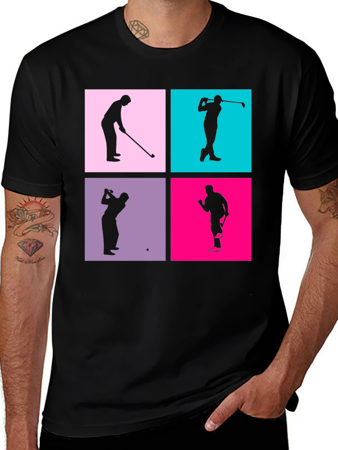 Variant 25 of Golf Silhouette Graphic Tee - Men's Black T-Shirt
