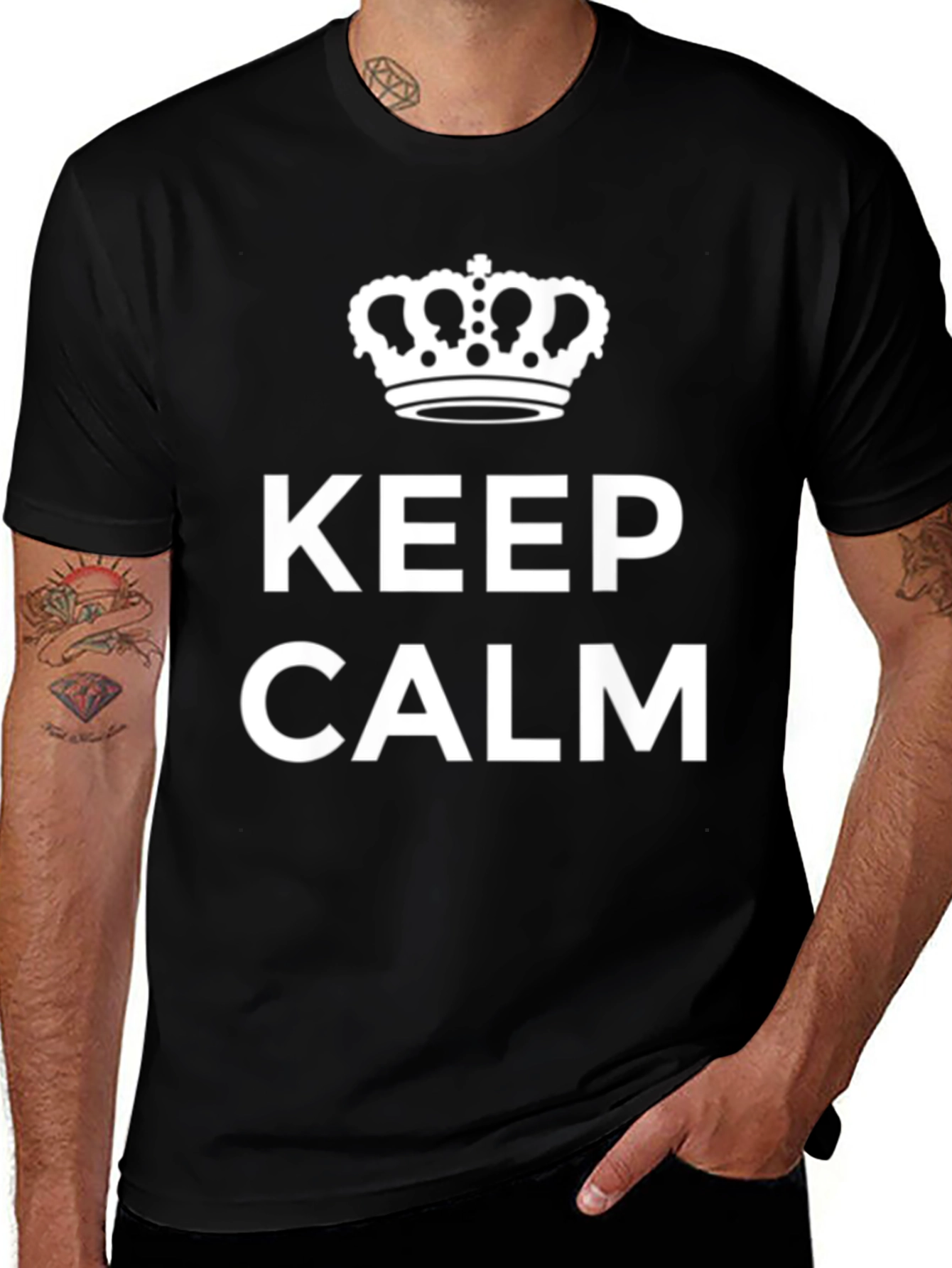 Variant 18 of Keep Calm Crown Black Graphic Tee