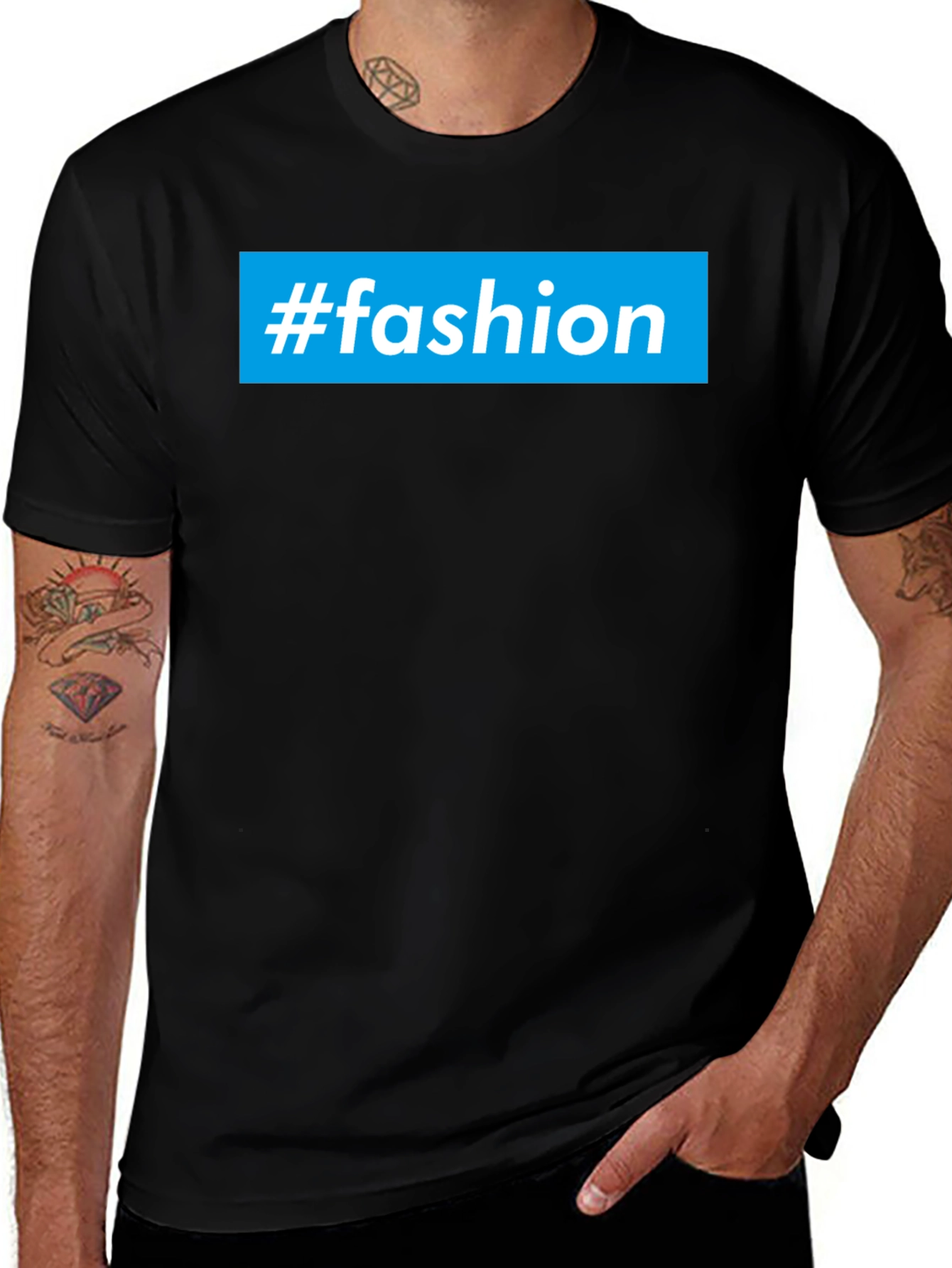 Variant 13 of Stylish #fashion Graphic Tee - Black