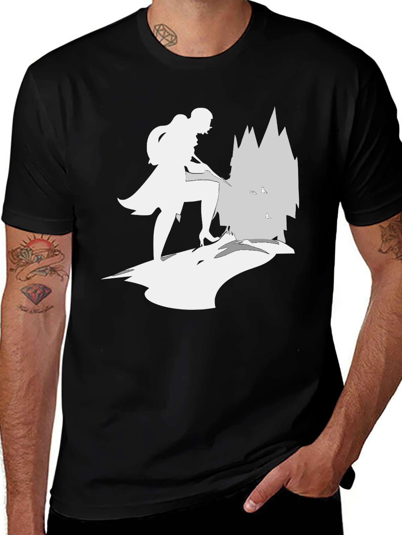 Silhouetted Detective T-Shirt - Noir Style