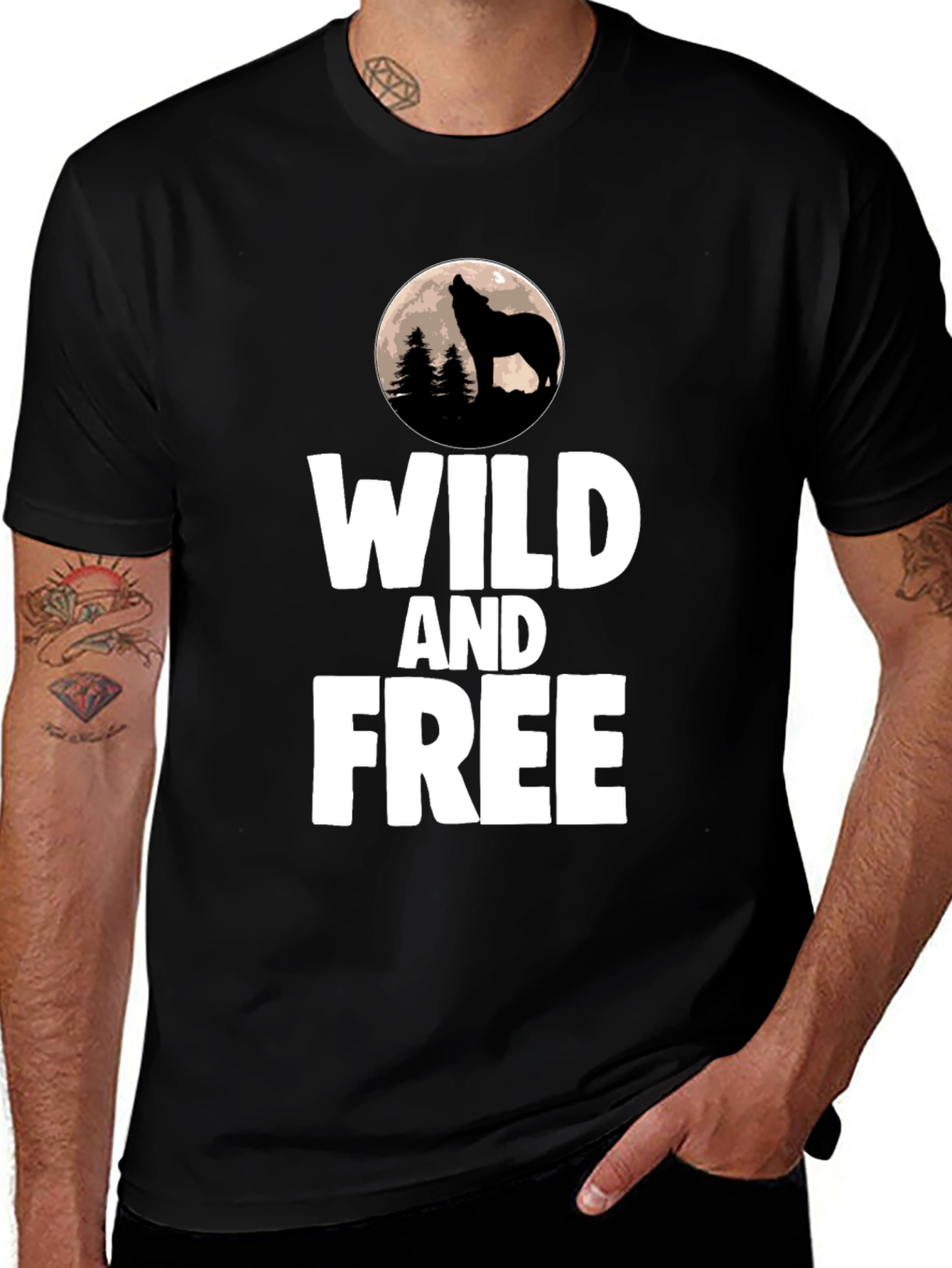 Variant 19 of Wild and Free Wolf Moon Graphic Tee