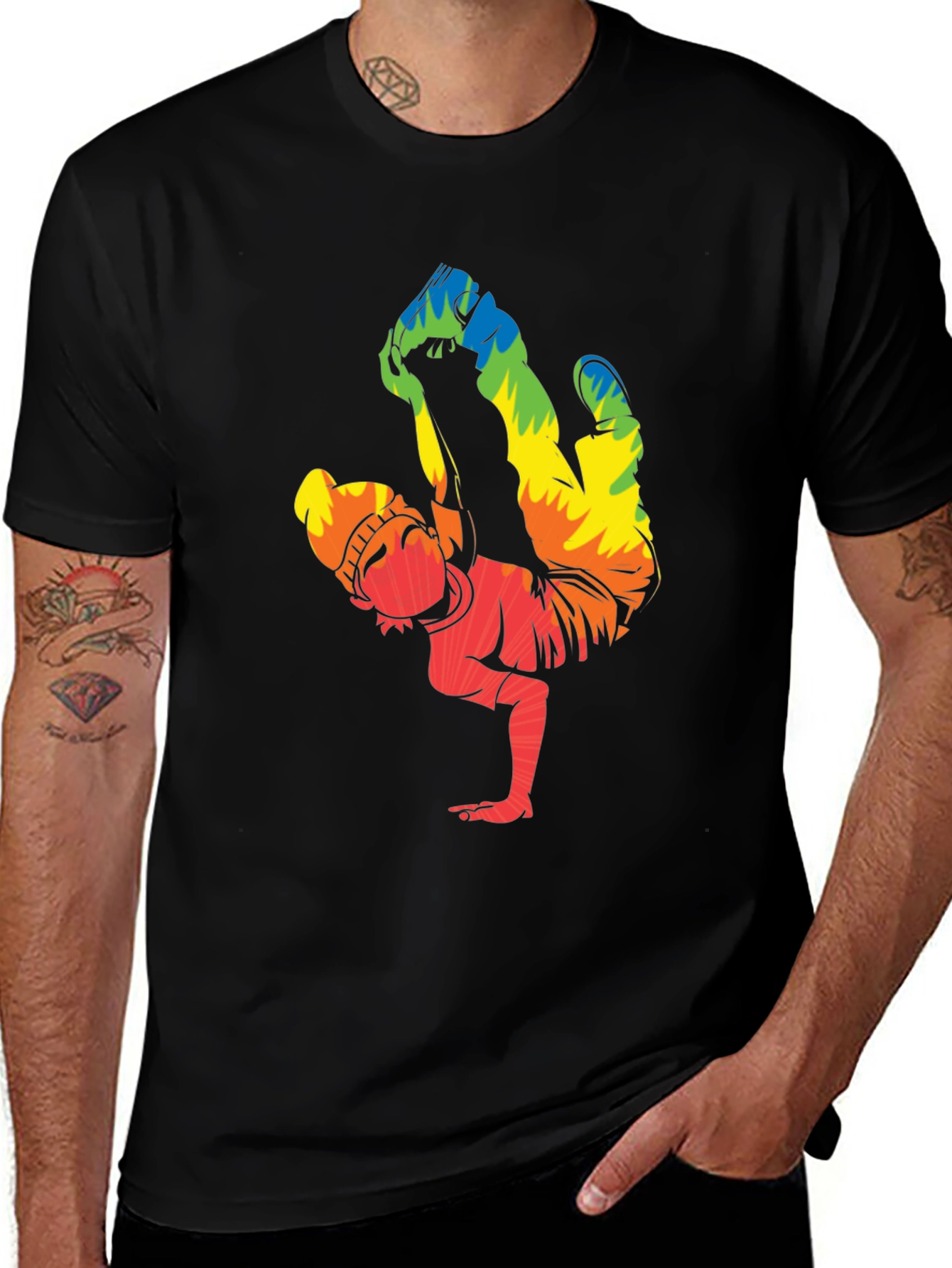 Variant 4 of Rainbow Breakdancer Graphic T-Shirt - Street Style Tee