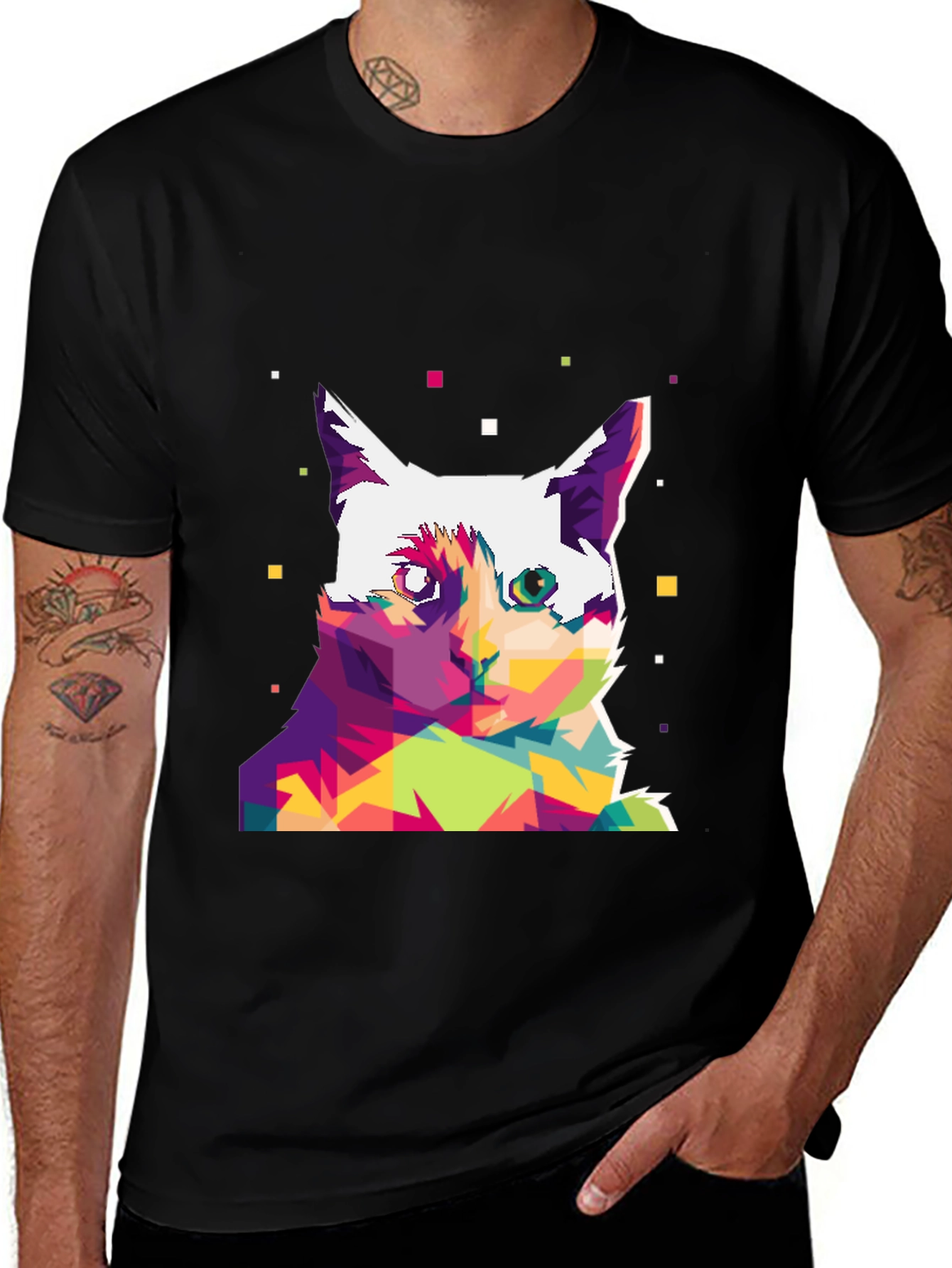 Variant 17 of Abstract Cat Art Graphic Tee