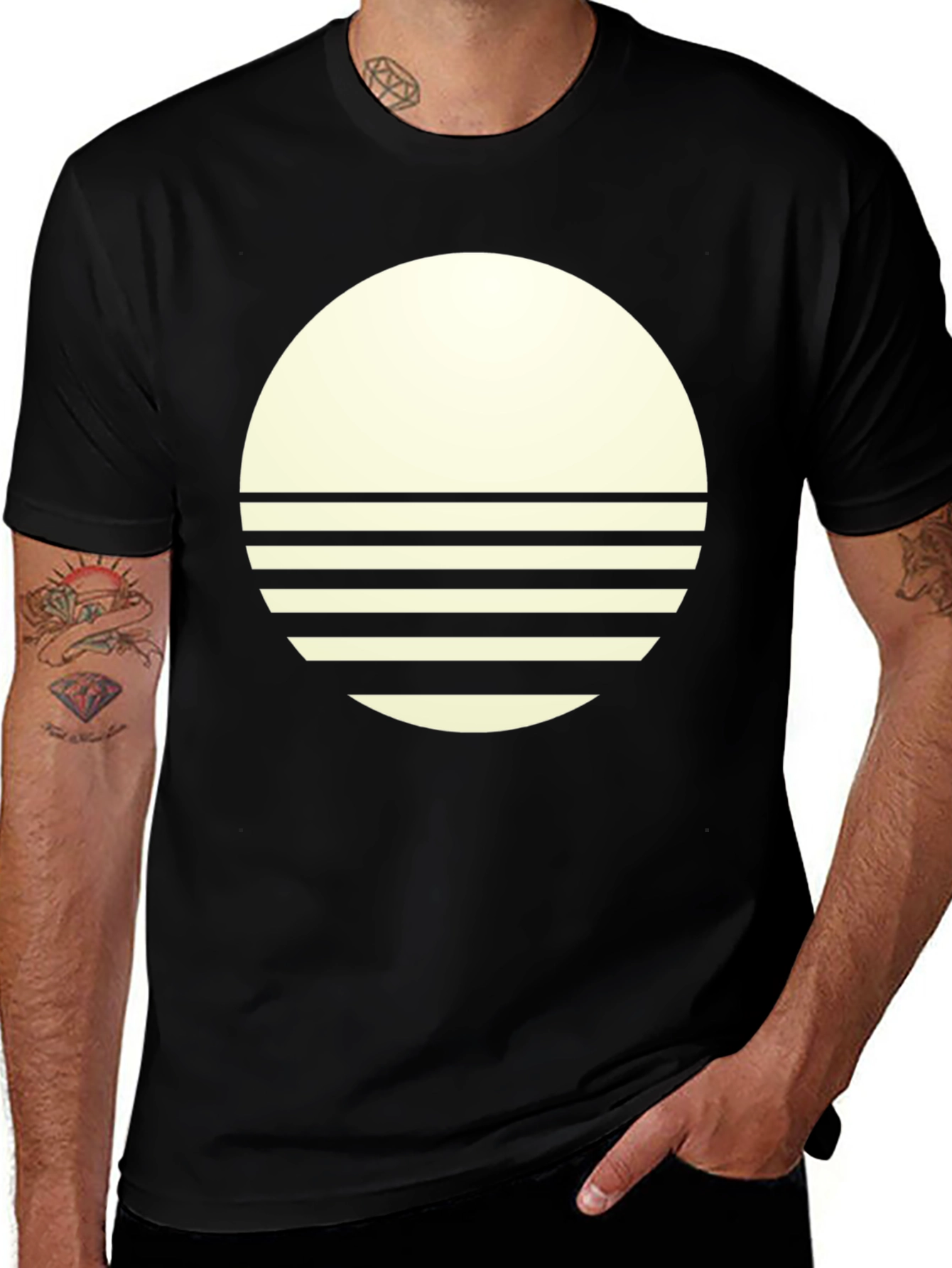 Variant 20 of Modern Graphic Tee - Round Sunset Design