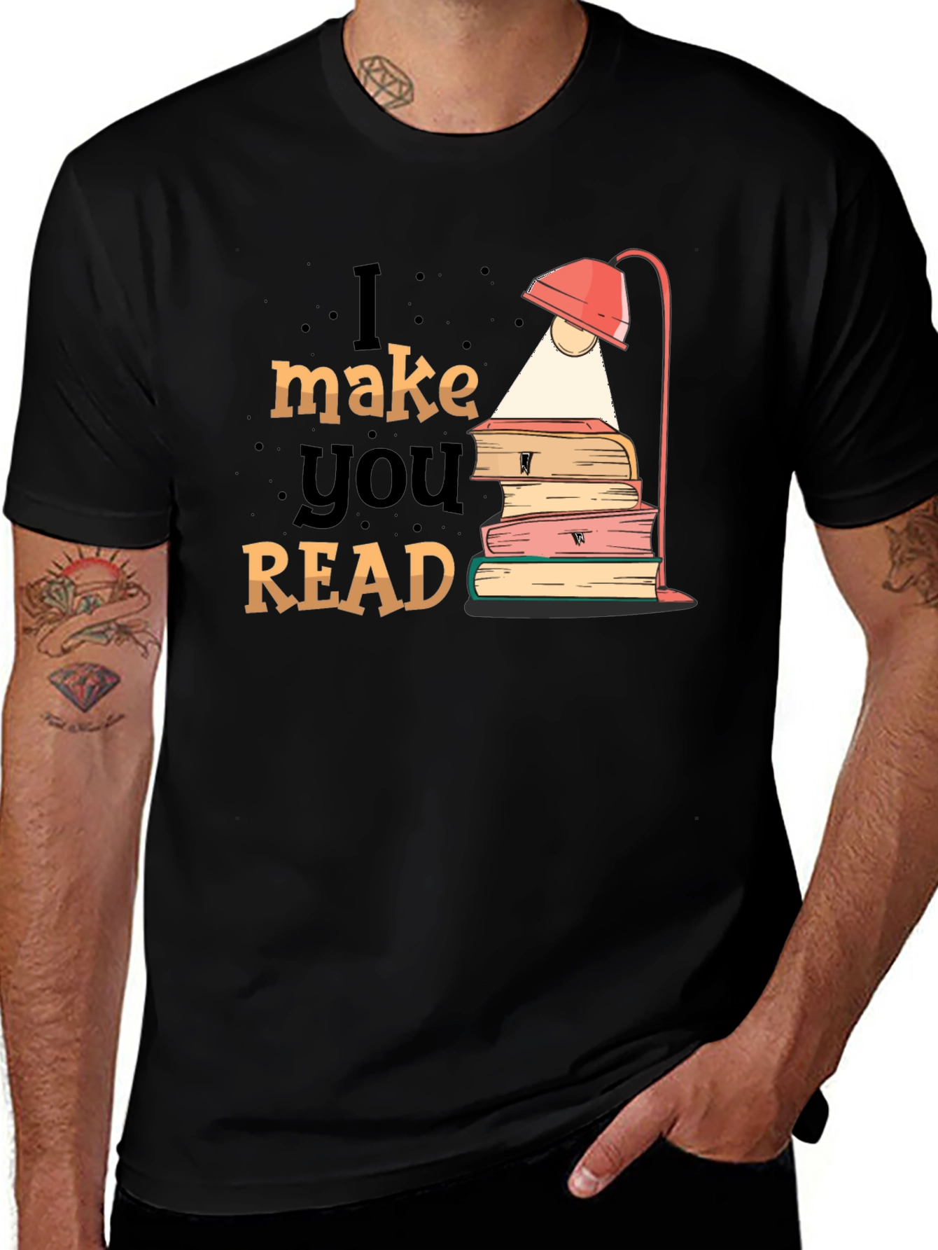 Variant 26 of I Make You Read T-Shirt Black Graphic Tee