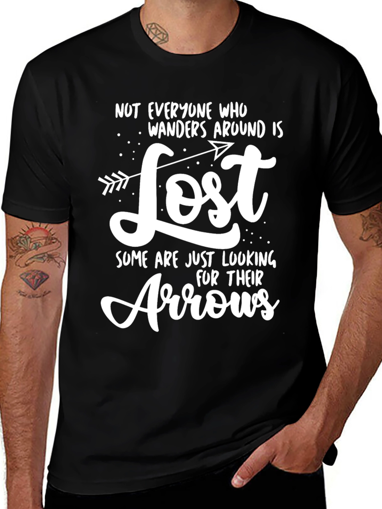Variant 5 of Not All Who Wander T-Shirt: Lost Arrows Graphic Tee