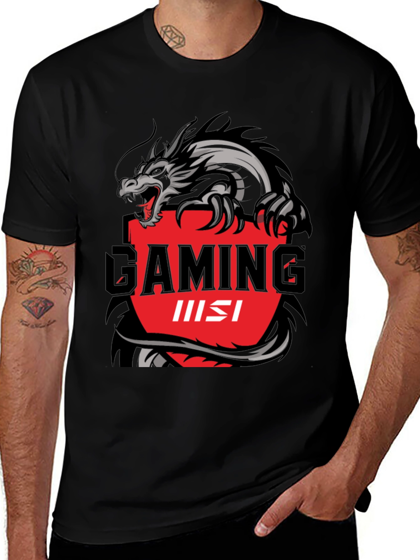 Variant 29 of MSI Gaming Dragon Graphic T-Shirt - Black