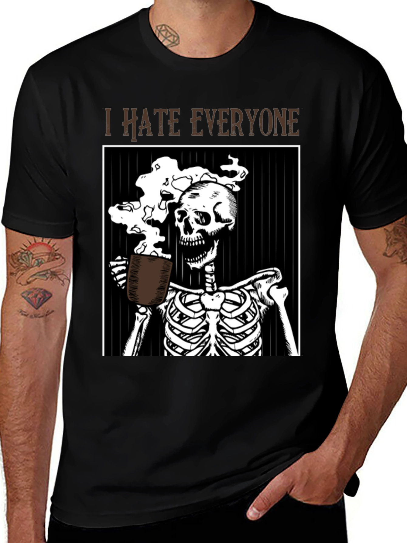 Variant 20 of I Hate Everyone Coffee Skeleton T-Shirt