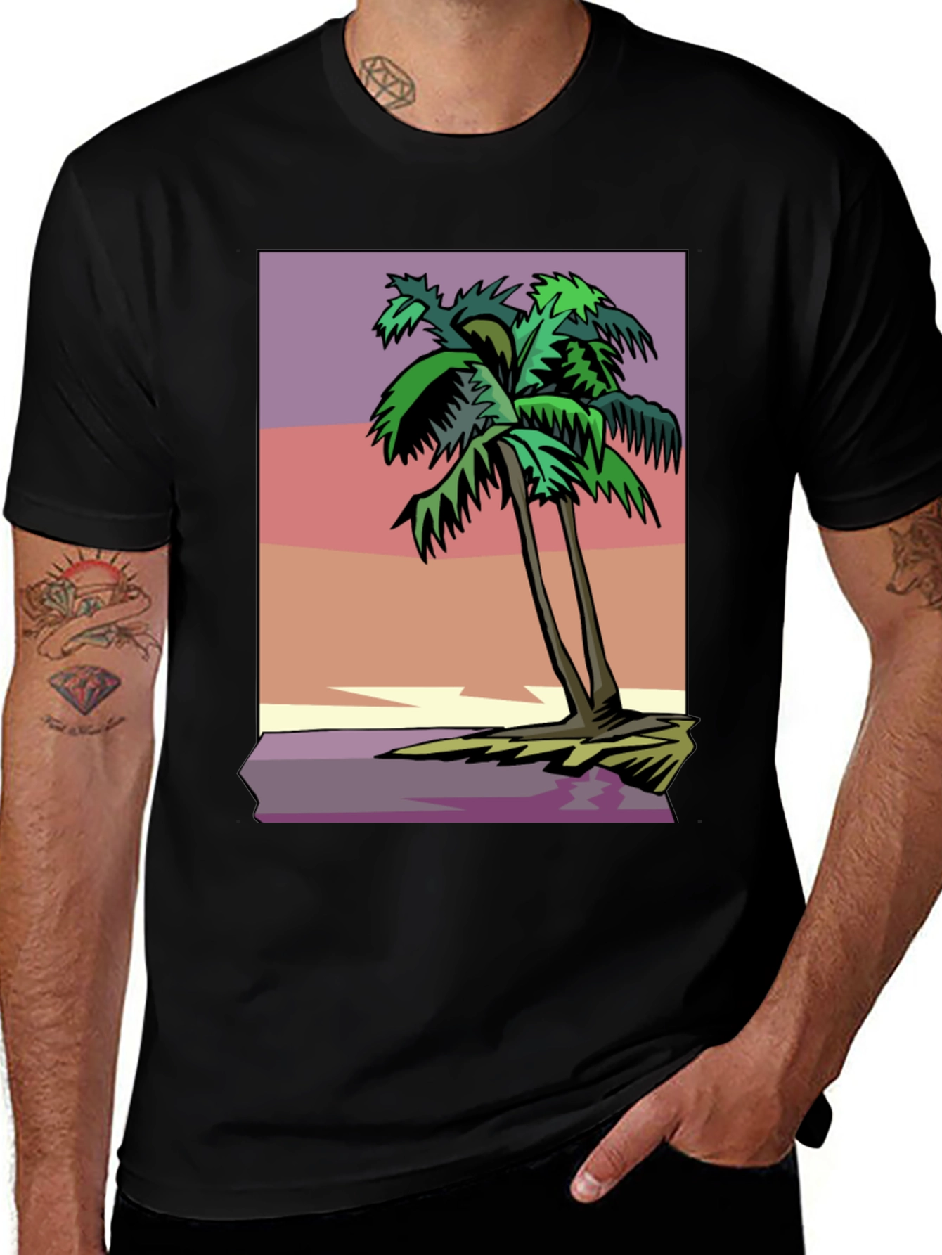 Variant 18 of Tropical Palm Tree Graphic T-Shirt