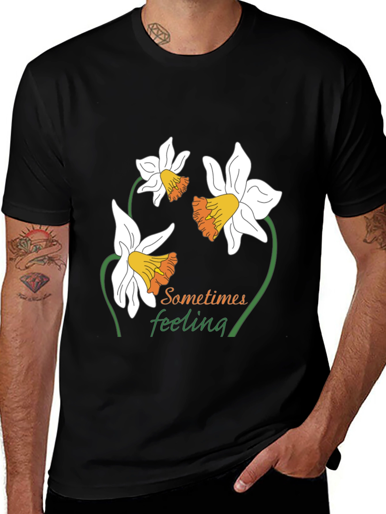 Variant 7 of Floral Graphic Tee - "Sometimes Feeling"