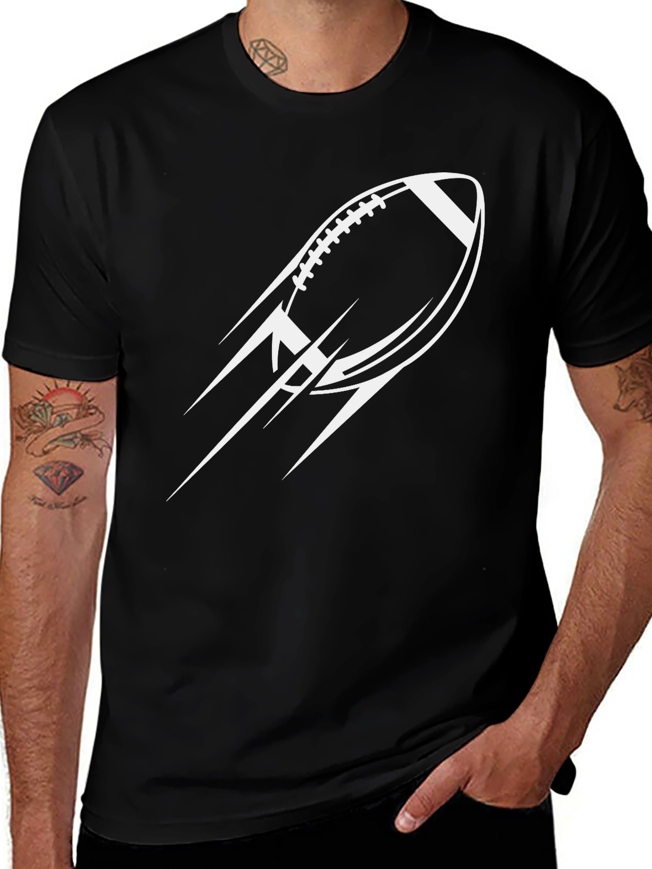 Variant 18 of Men's Black Football Graphic Tee
