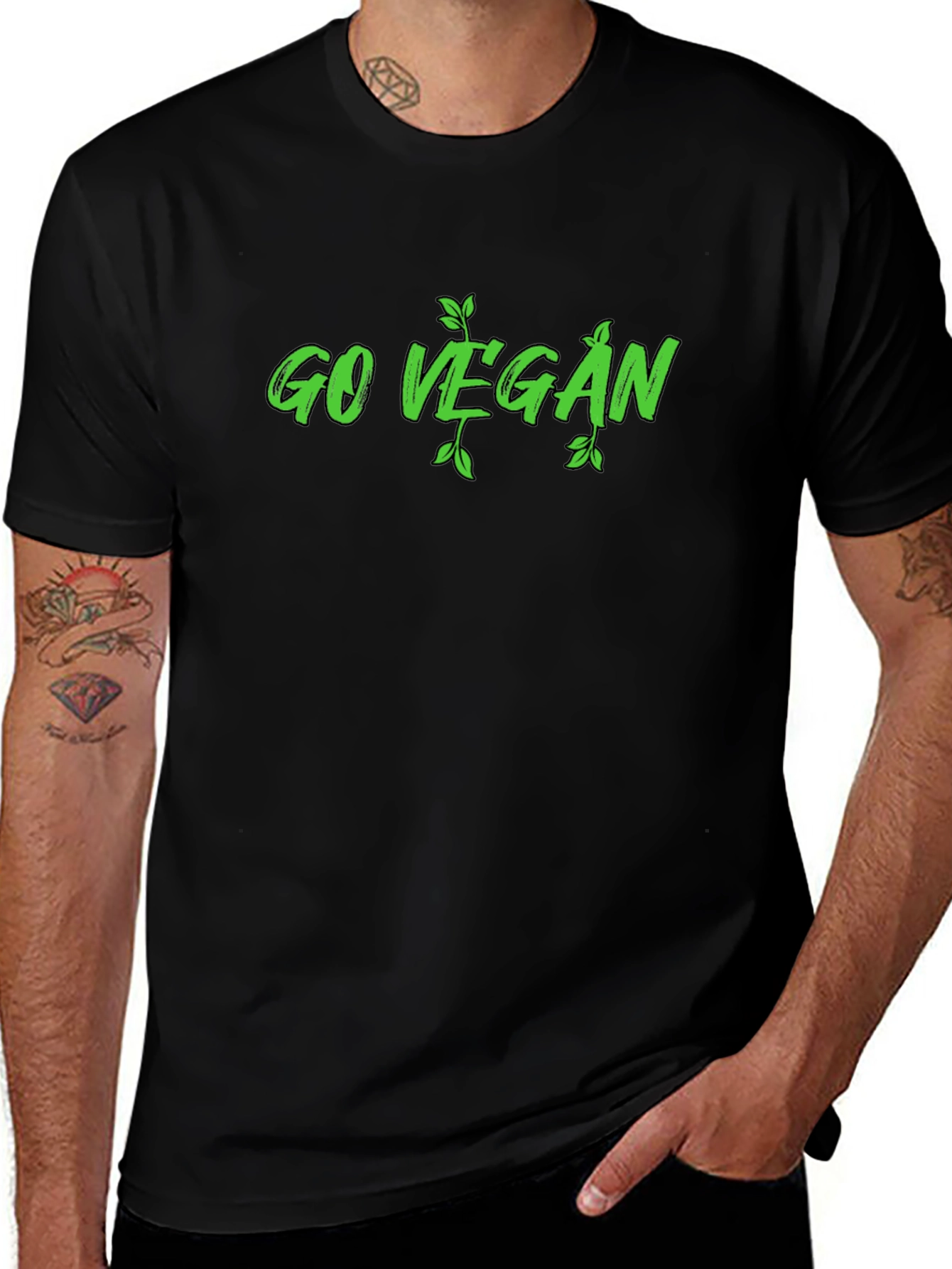 Go Vegan Graphic Tee - Black
