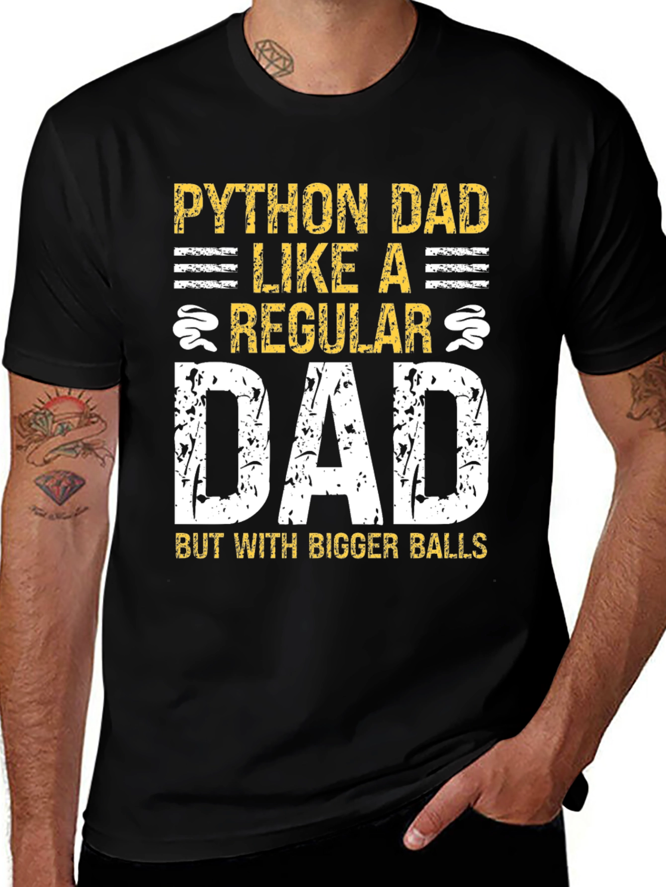 Python Dad Bigger Balls Graphic Tee